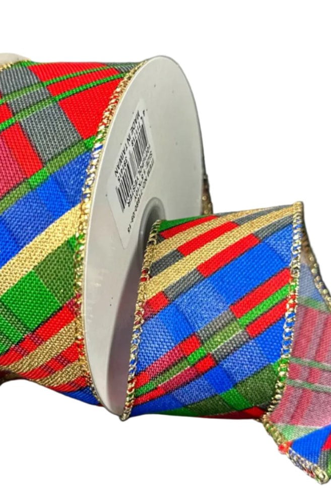 Shop For 1.5in Red, Blue, Green, Gold Conklin Plaid Ribbon (10 Yards)