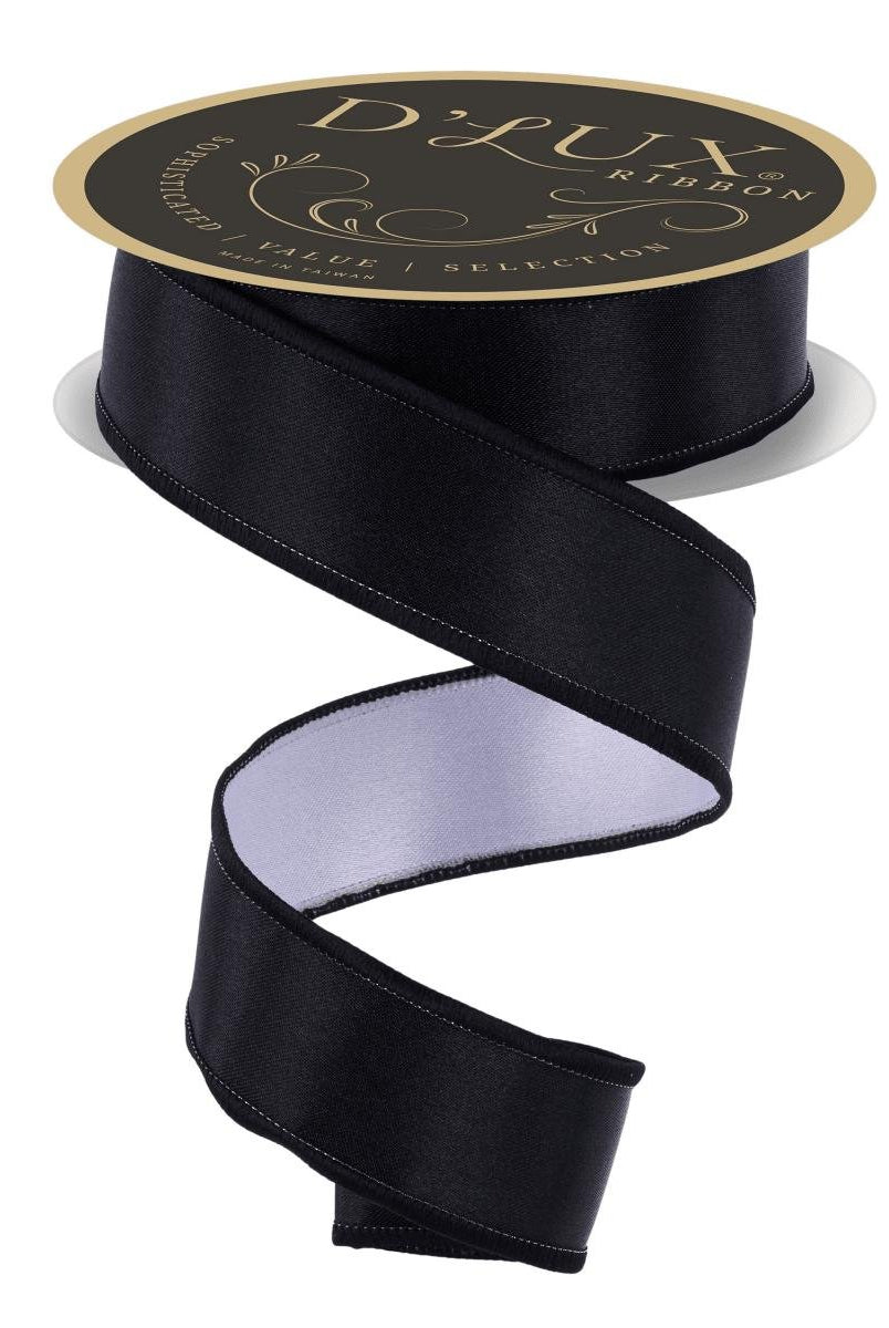 Shop For 1.5in Satin Fused Ribbon: Black/White (10 Yards)