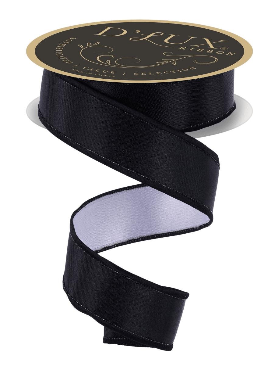 Shop For 1.5in Satin Fused Ribbon: Black/White (10 Yards)