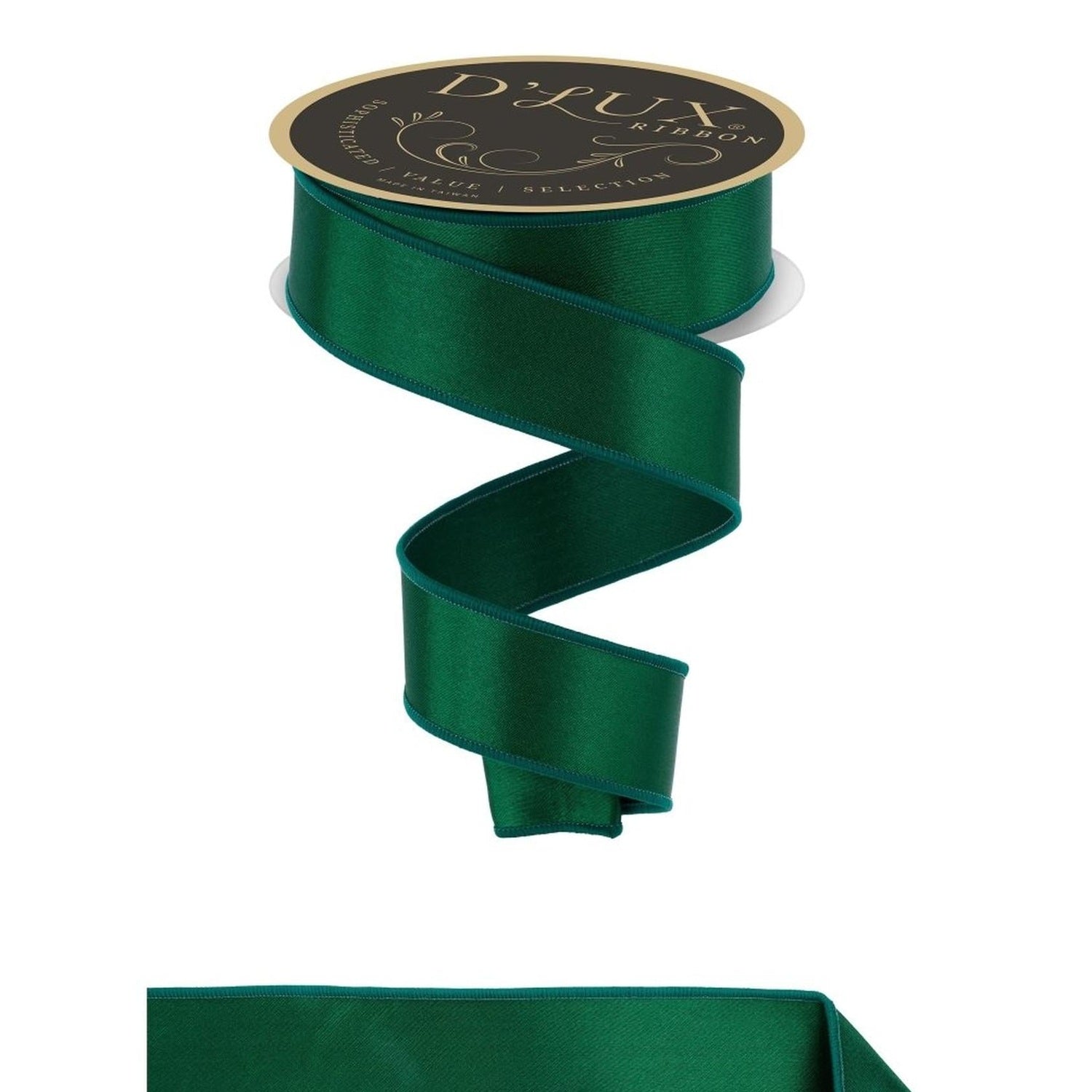 1.5in Satin Fused Ribbon: Emerald Green (10 Yards)