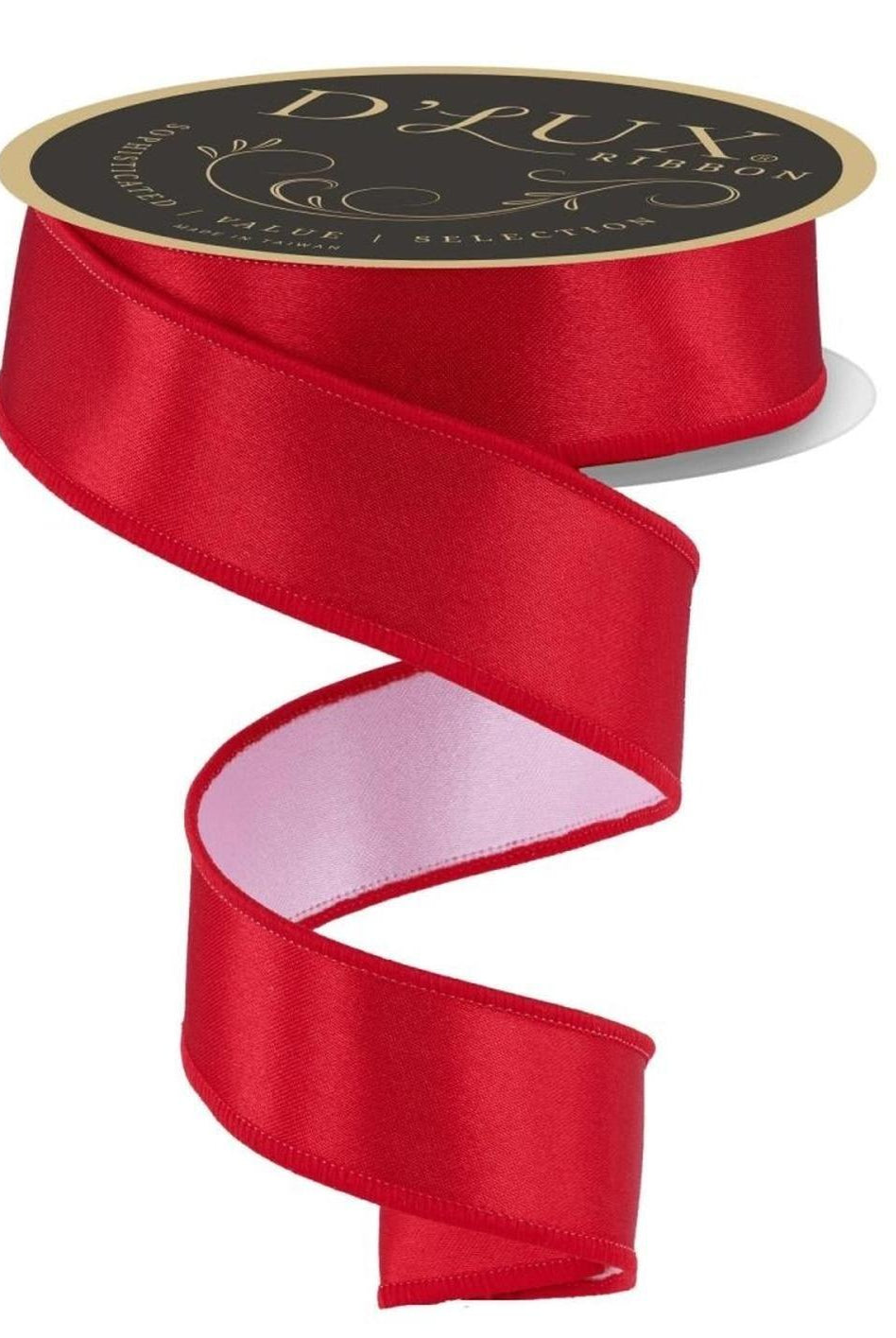 1.5in Satin Fused Ribbon: Red/White (10 Yards)