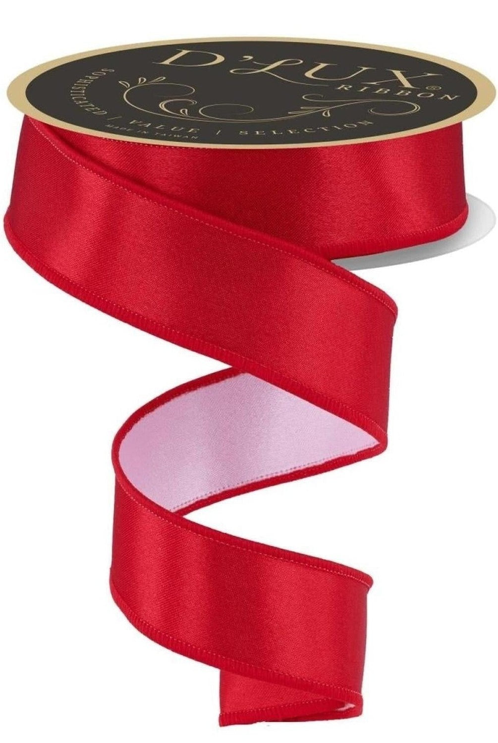 1.5in Satin Fused Ribbon: Red/White (10 Yards)