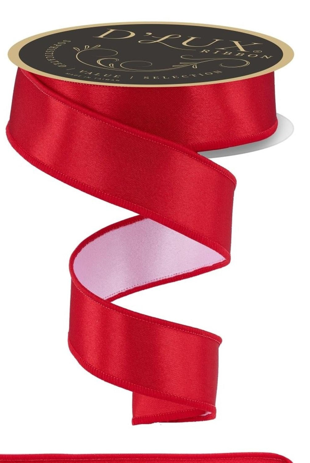 1.5in Satin Fused Ribbon: Red/White (10 Yards)
