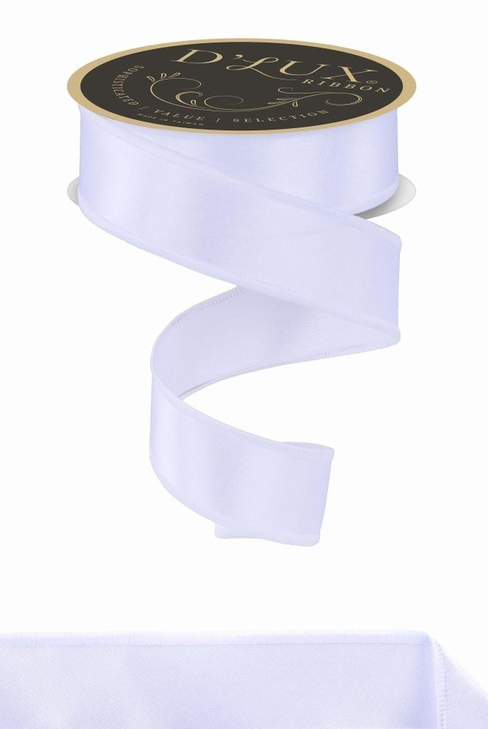 1.5in Satin Fused Ribbon: White (10 Yards)