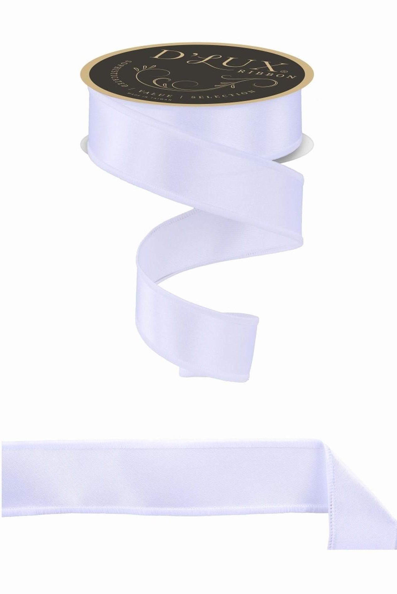 1.5in Satin Fused Ribbon: White (10 Yards)