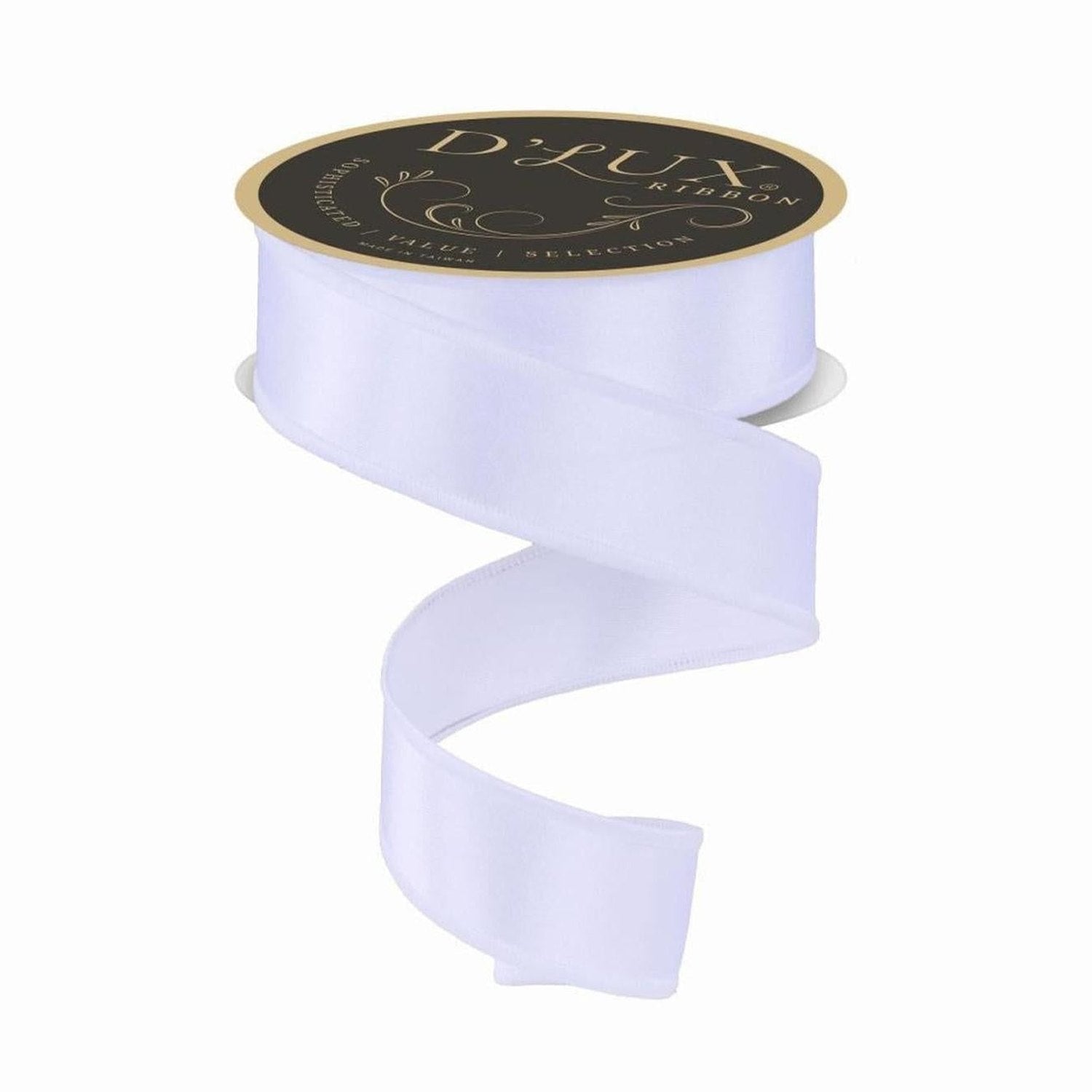 1.5in Satin Fused Ribbon: White (10 Yards)