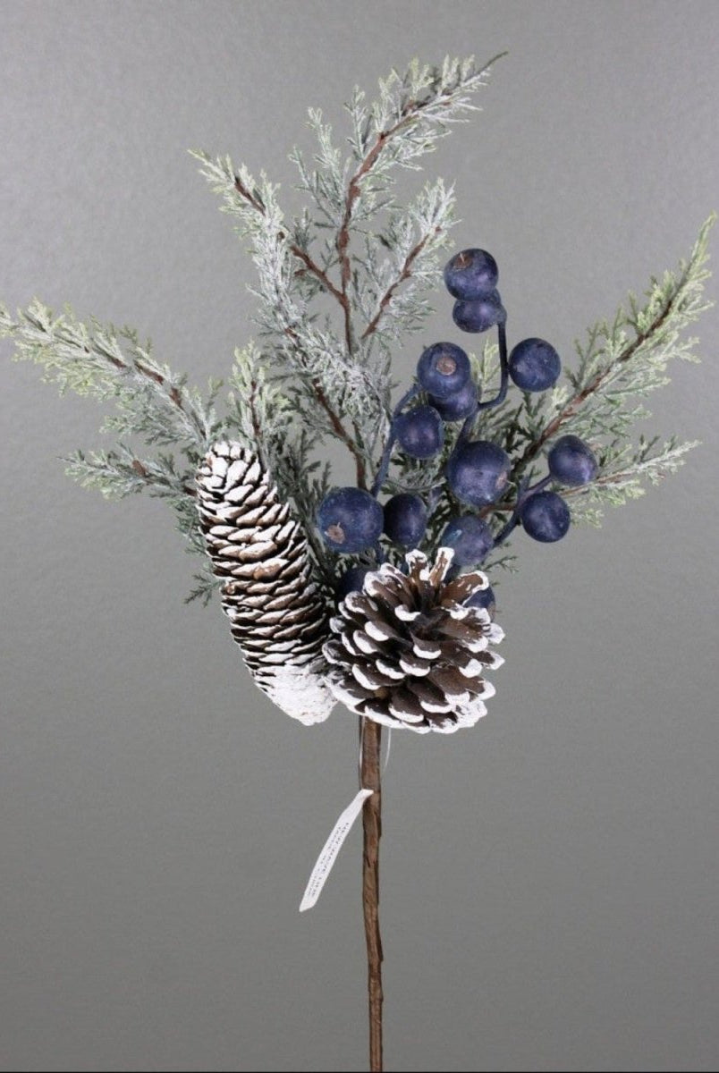 Shop For 15in Snow Cedar Berry Pinecone Pick