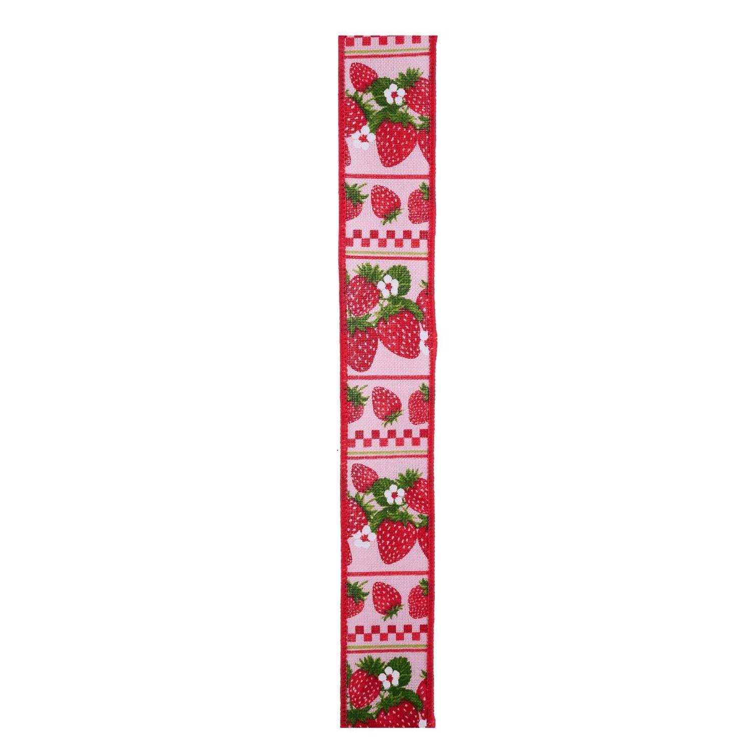 Shop For 1.5in Strawberries Ribbon: Pink (10 Yards)