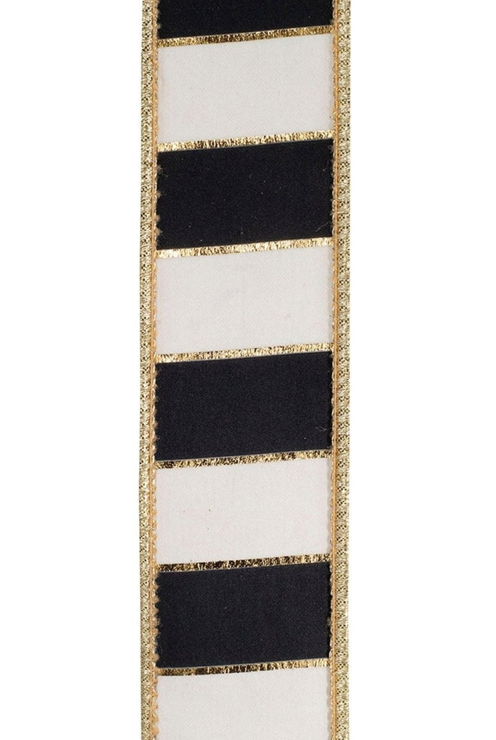 Shop For 1.5in Striped Metallic Back Ribbon: Black/Gold (10 Yards)