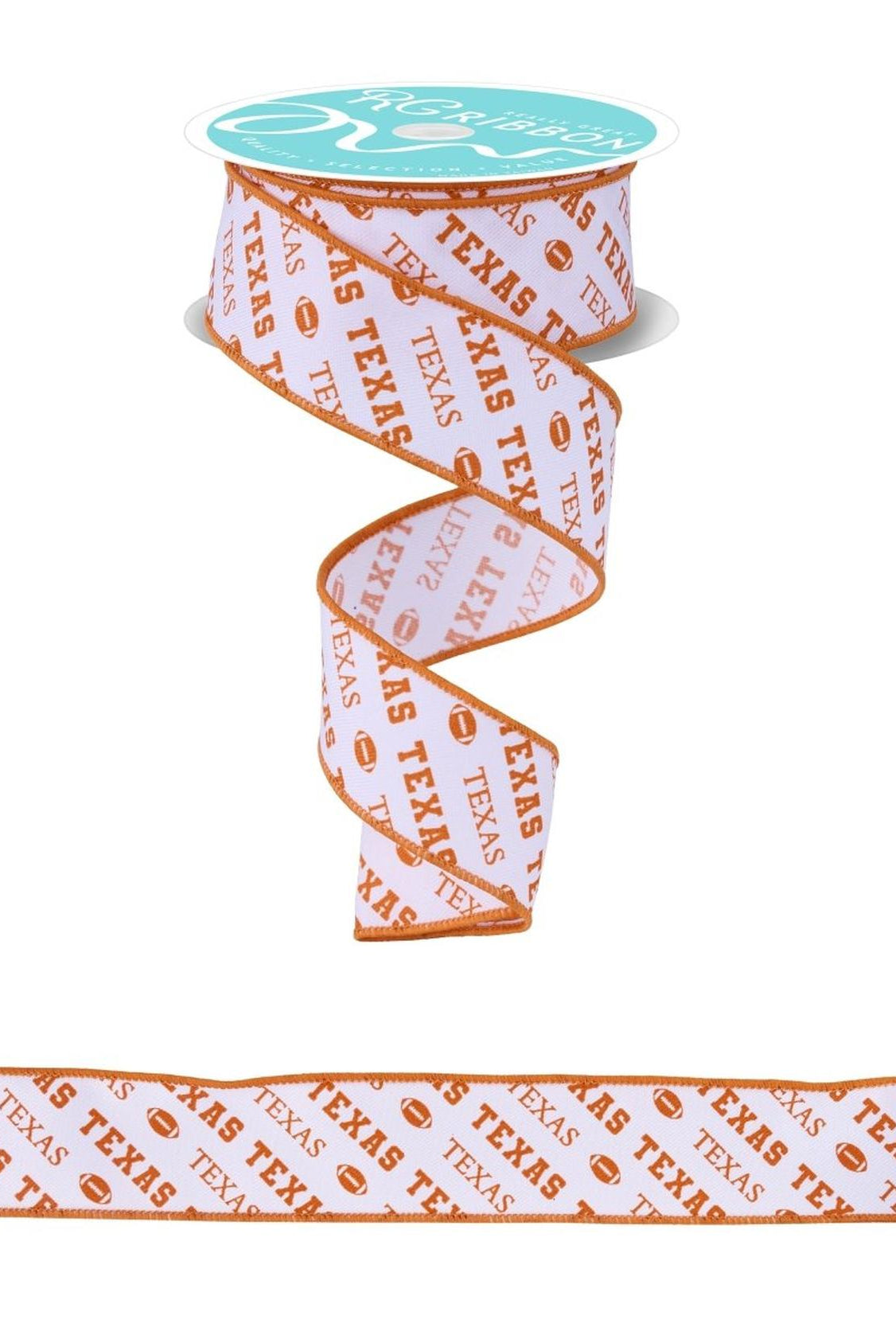 1.5in Texas Diagonal Pattern Ribbon: Burnt Orange (10 Yards)