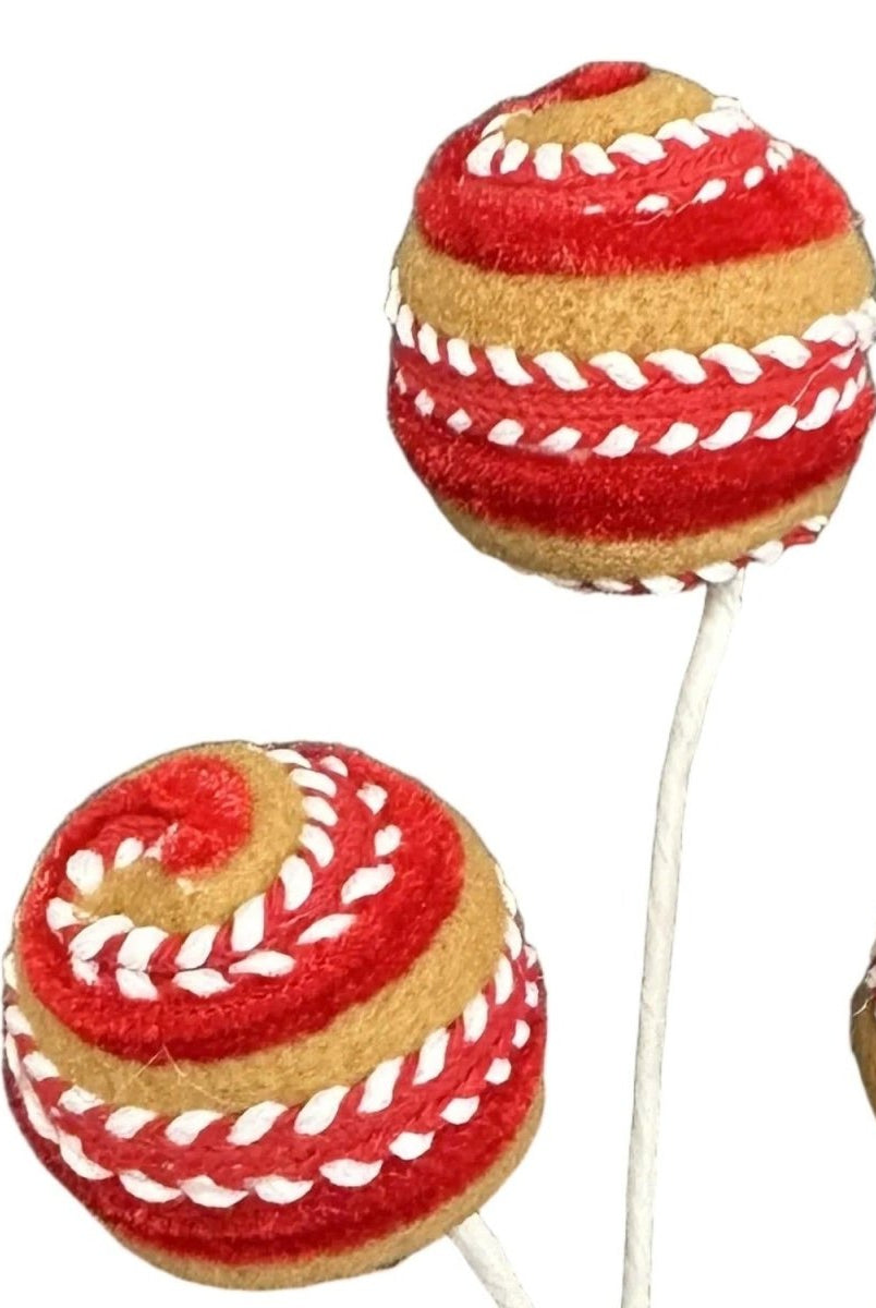 Shop For 16" Gingerbread Ball Pick: Red