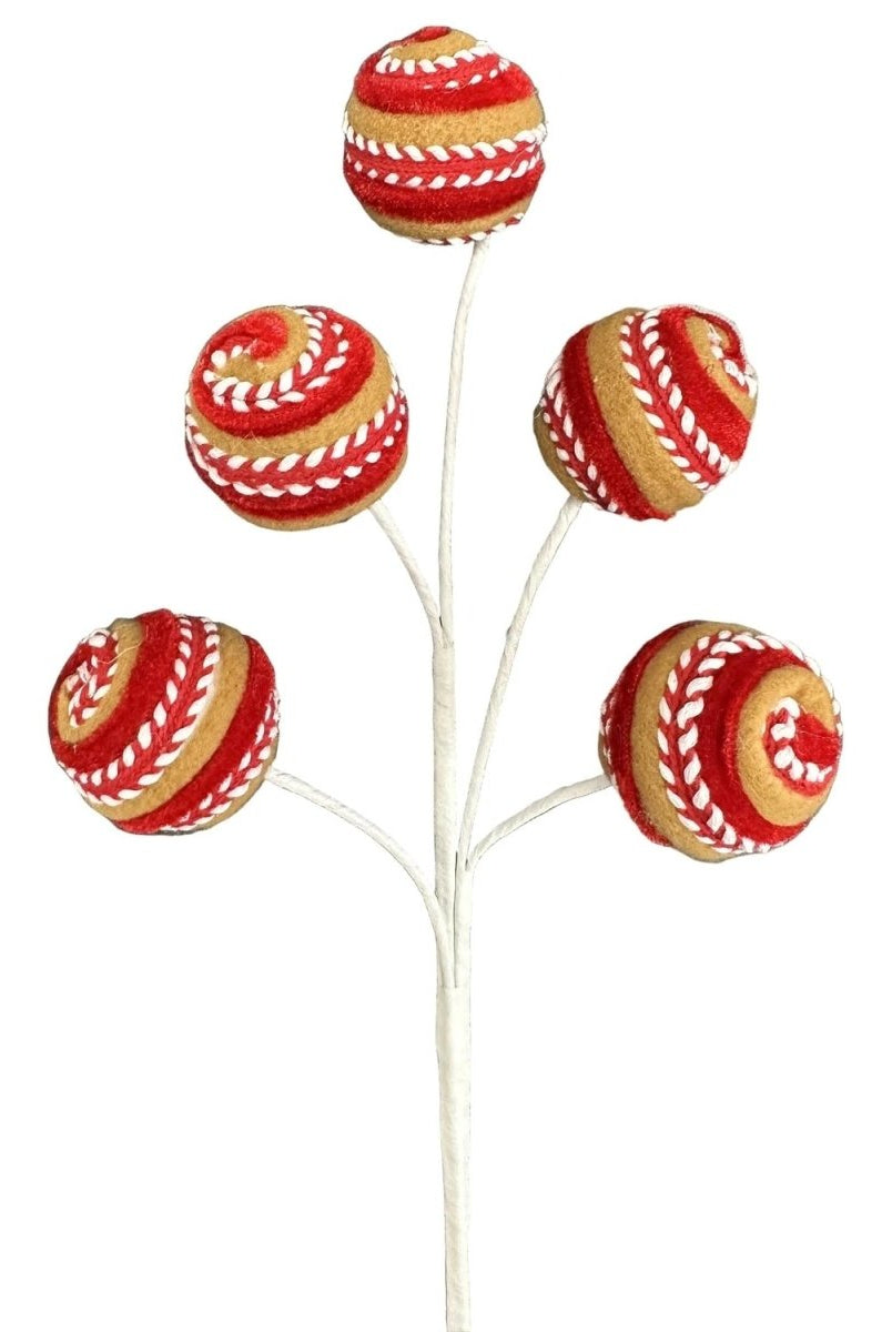 Shop For 16" Gingerbread Ball Pick: Red