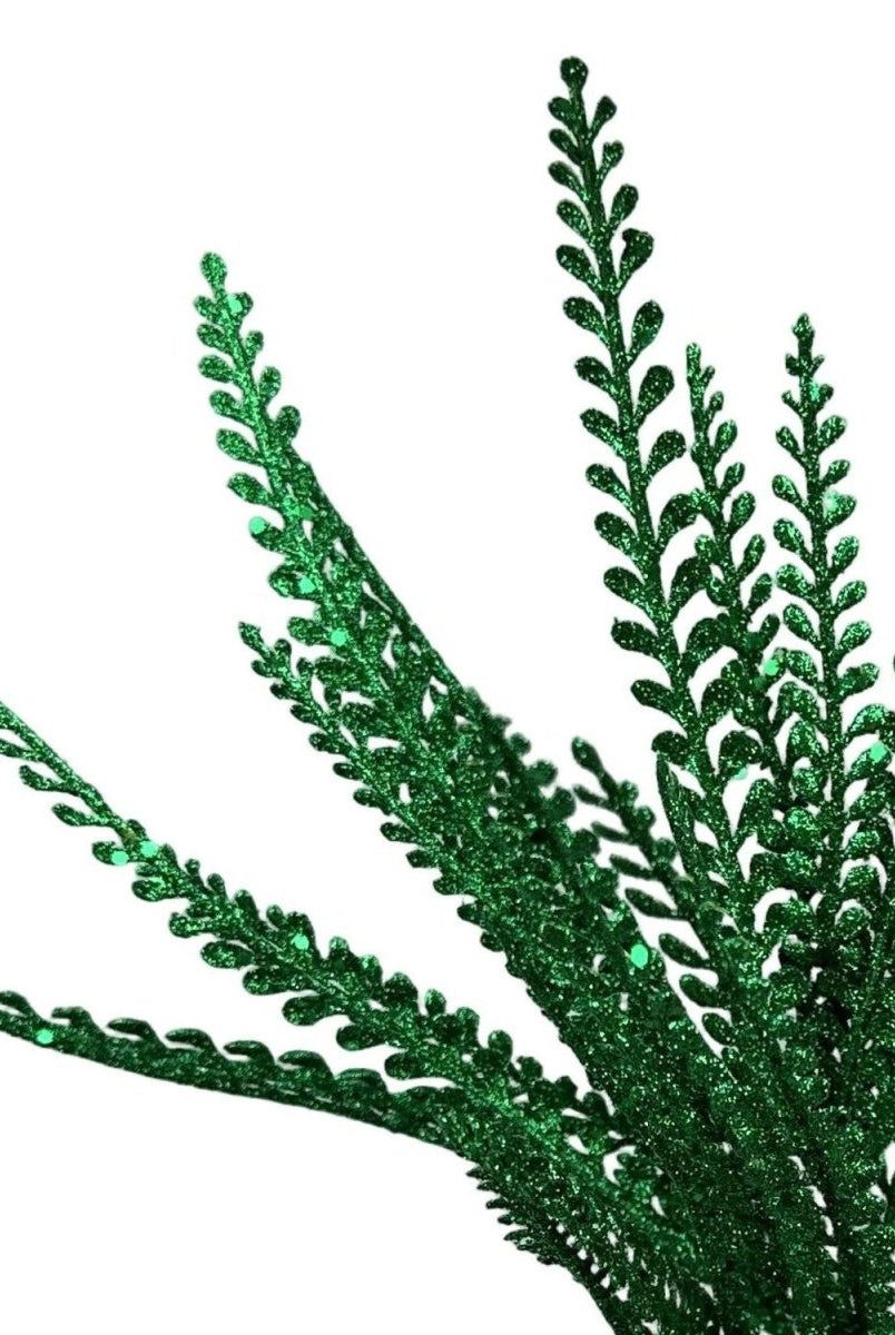 Shop For 16" Glitter Leaves Bush: Green