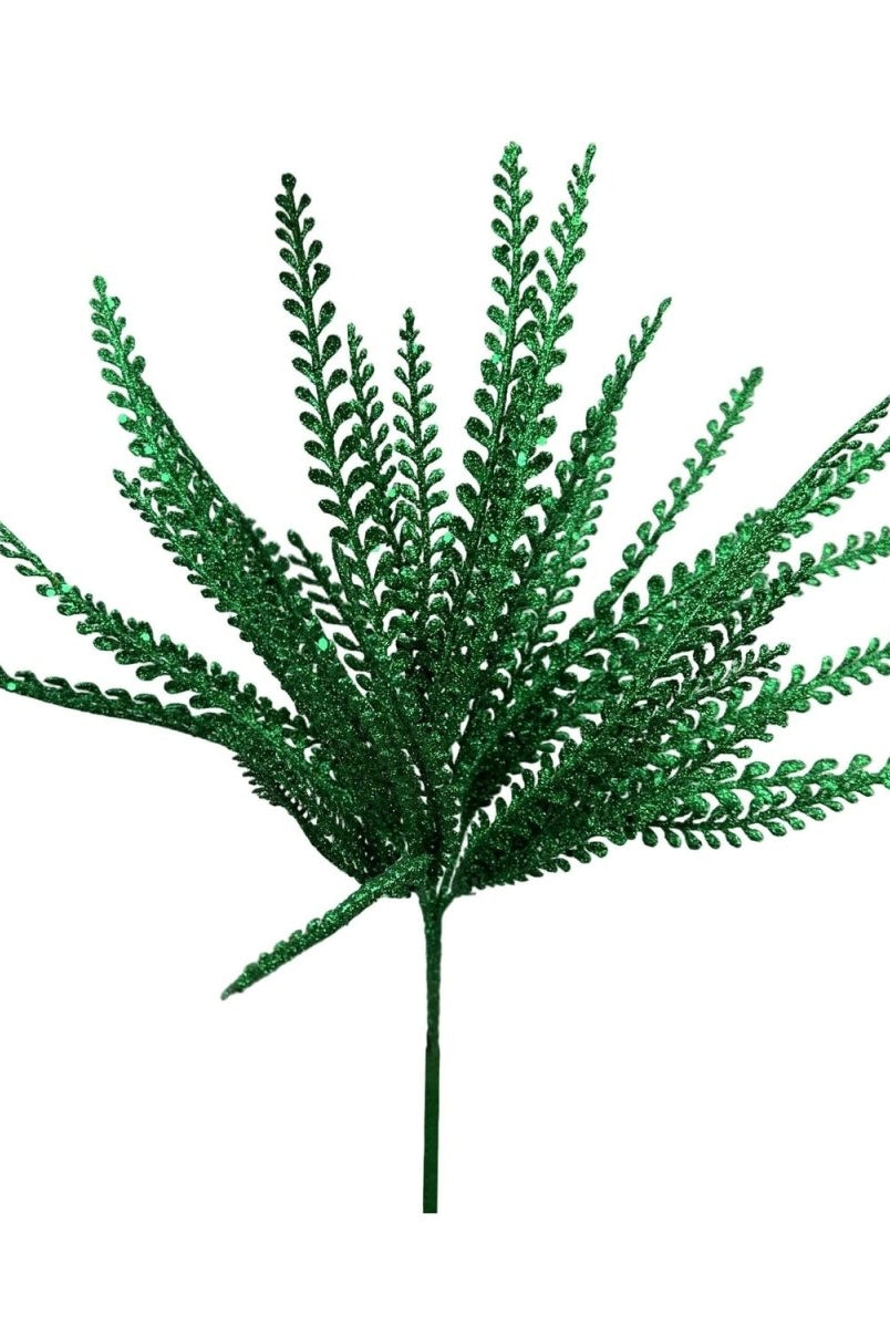 Shop For 16" Glitter Leaves Bush: Green