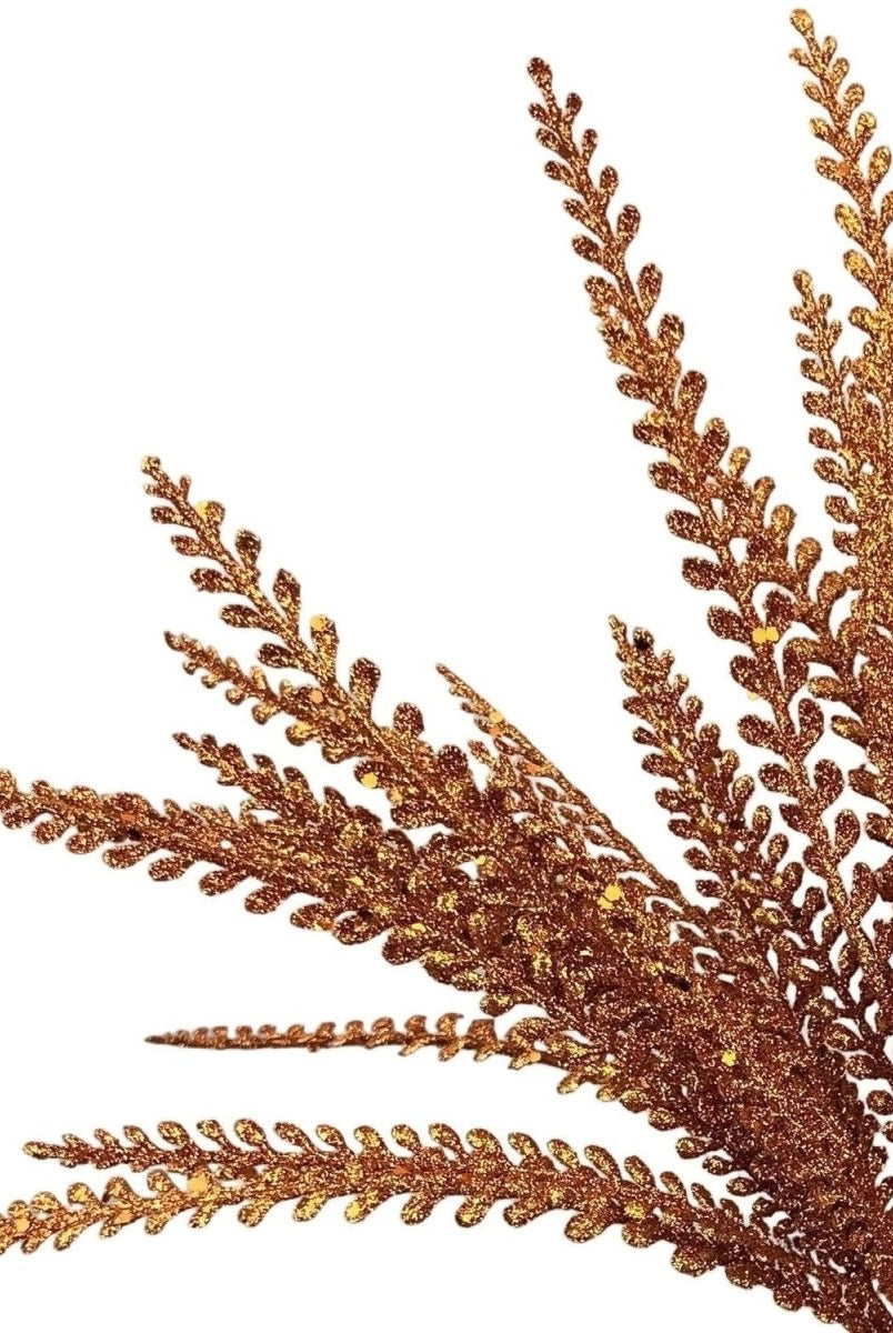 Shop For 16" Glitter Leaves Bush: Orange