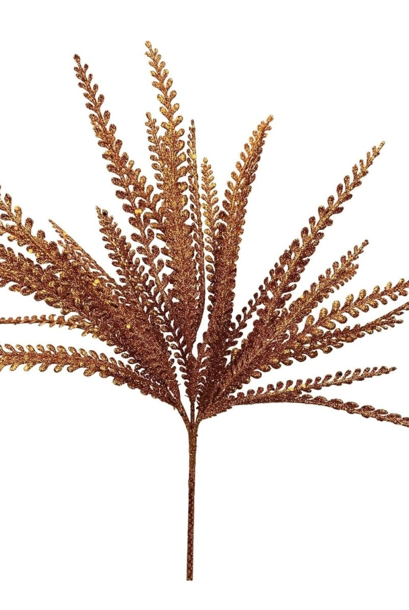 Shop For 16" Glitter Leaves Bush: Orange