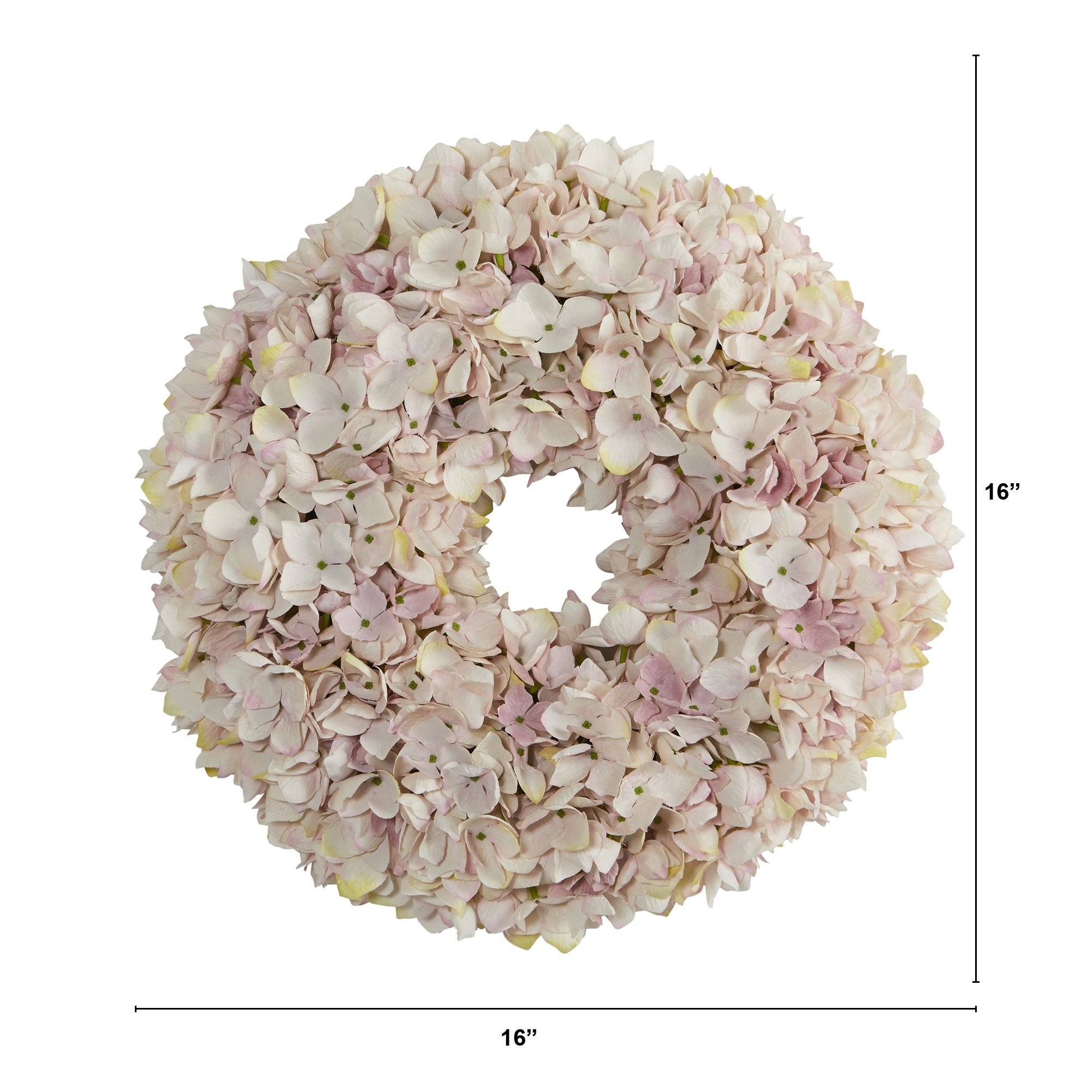 Shop For 16” Hydrangea Artificial Wreath Pink & White Shades