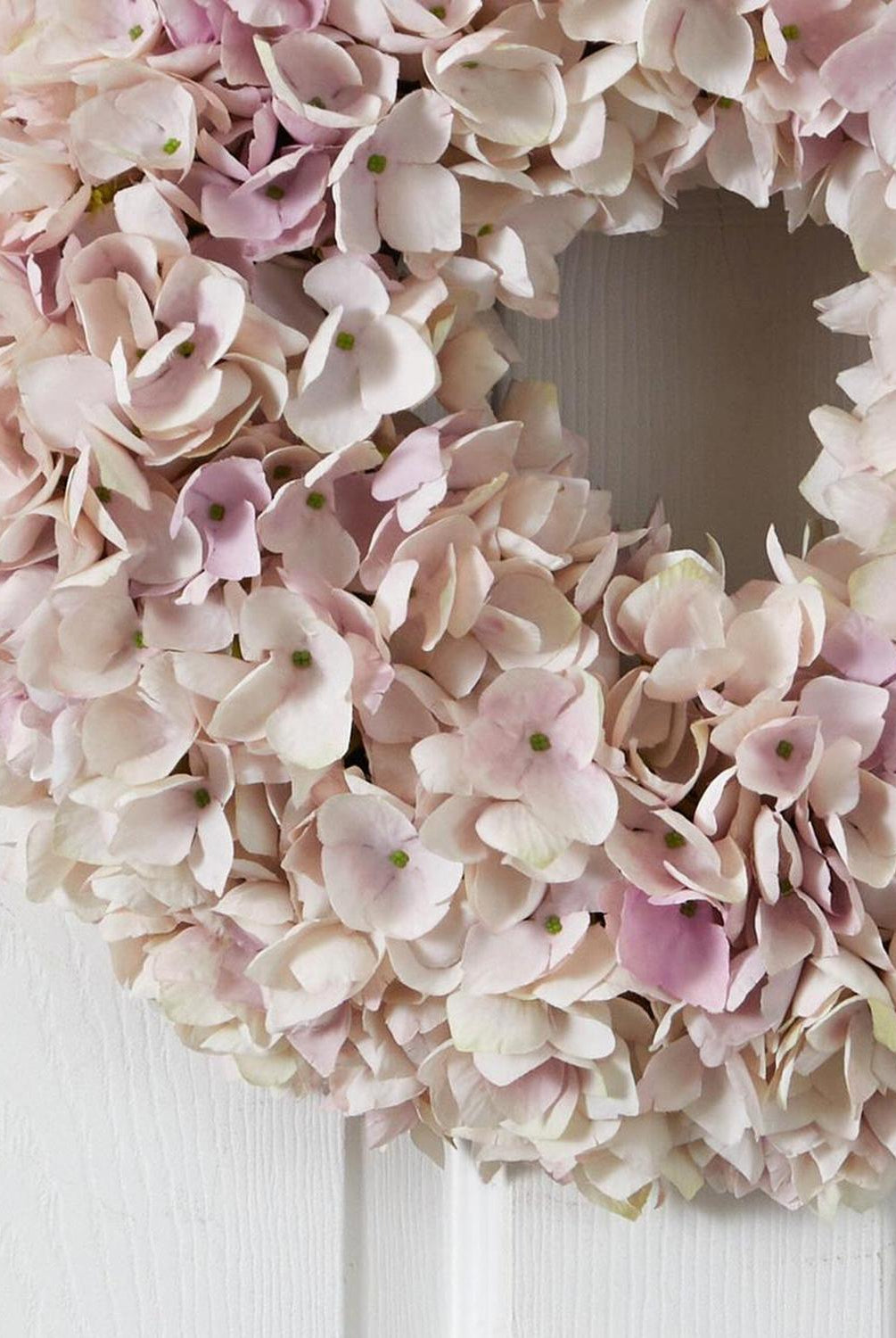 16” Hydrangea Artificial Wreath Pink & White Shades