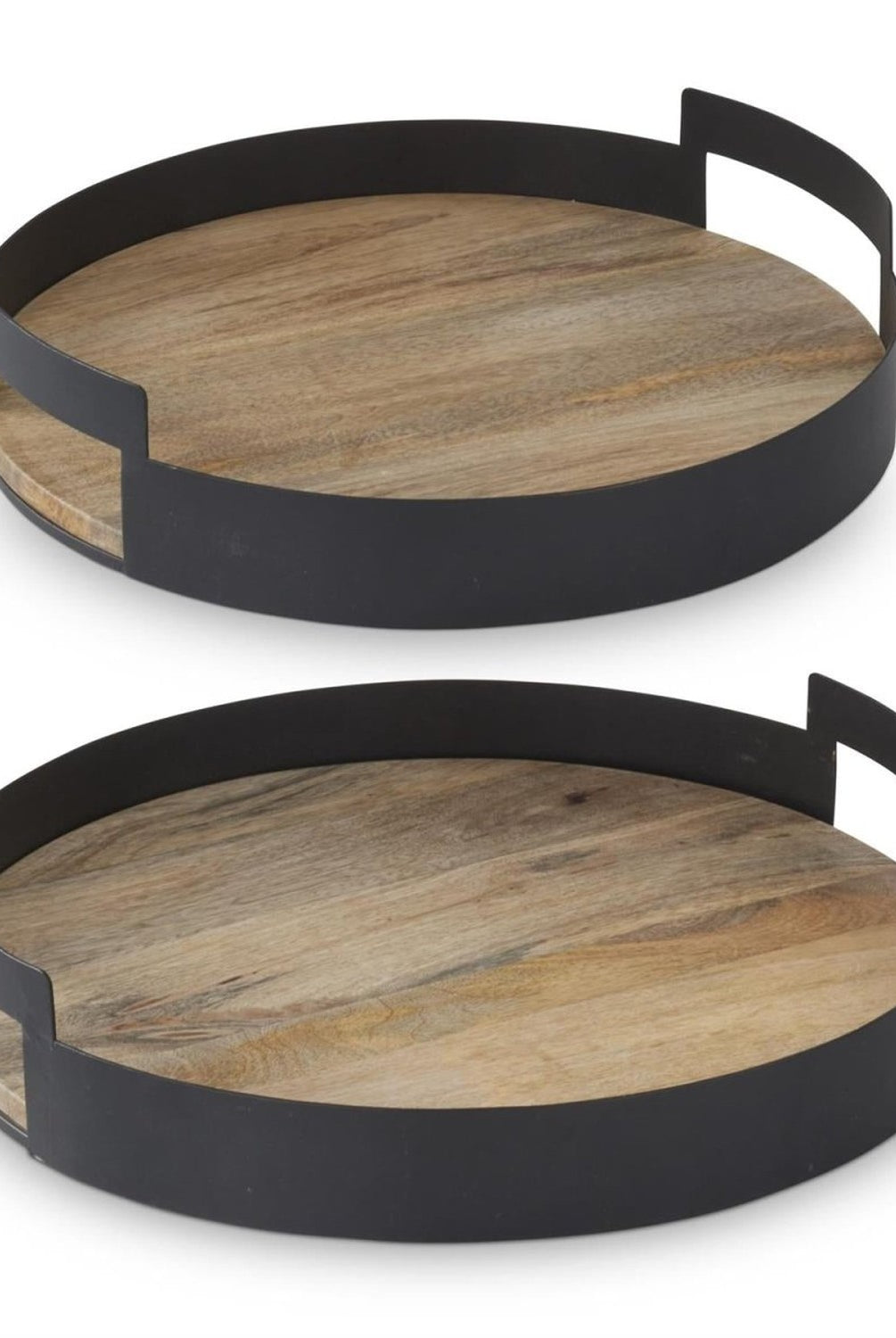 Shop For 16 inch Black Metal Edge Wood Nesting Trays (Set of 2)