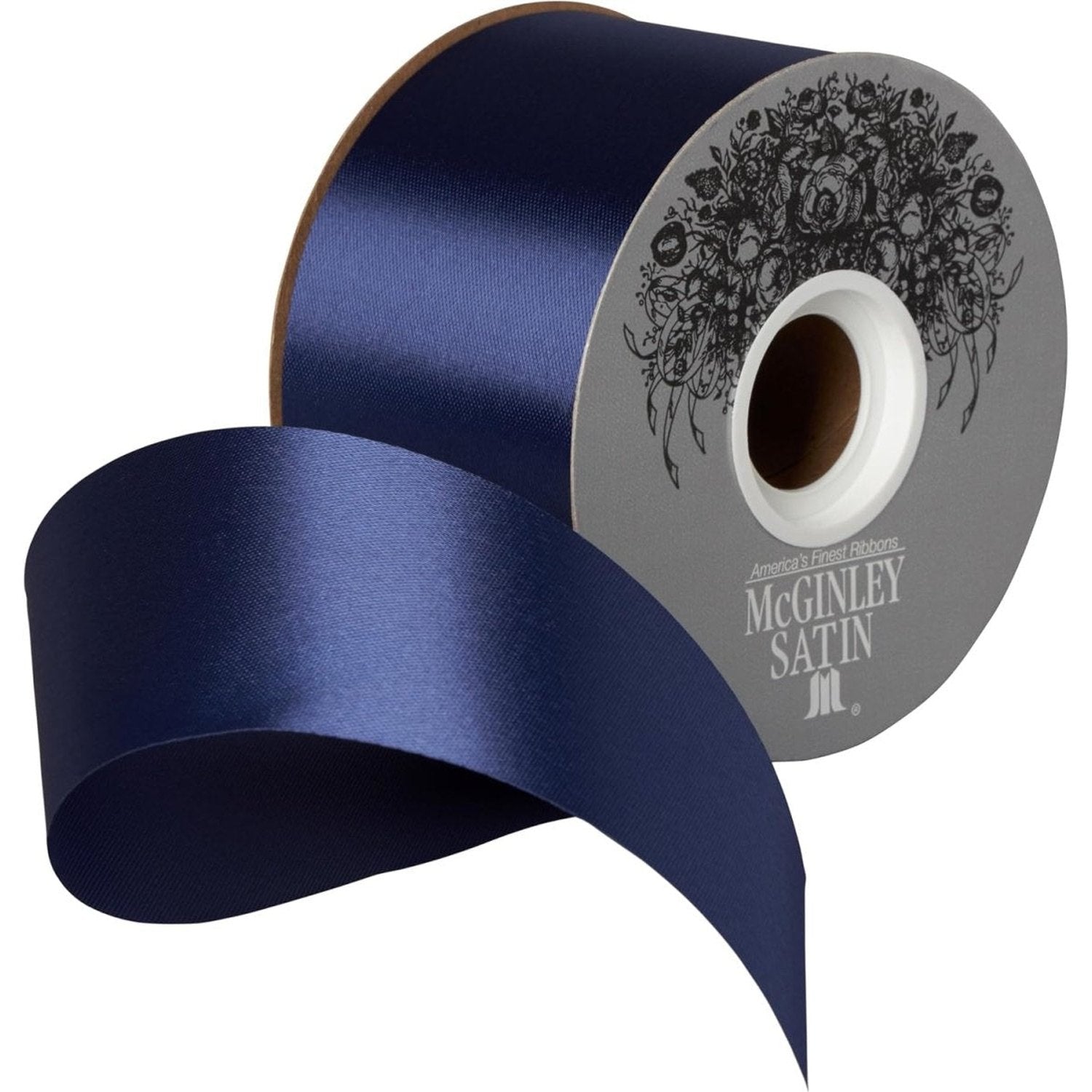 Shop For 16 McGinley Satin Acetate Ribbon Non Wired: Navy Blue (100 Yards)