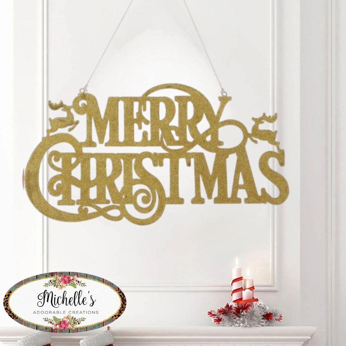 Shop For 16" Metal Merry Christmas Hanger: Gold