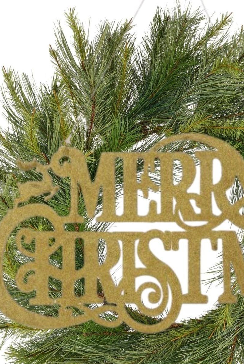 Shop For 16" Metal Merry Christmas Hanger: Gold