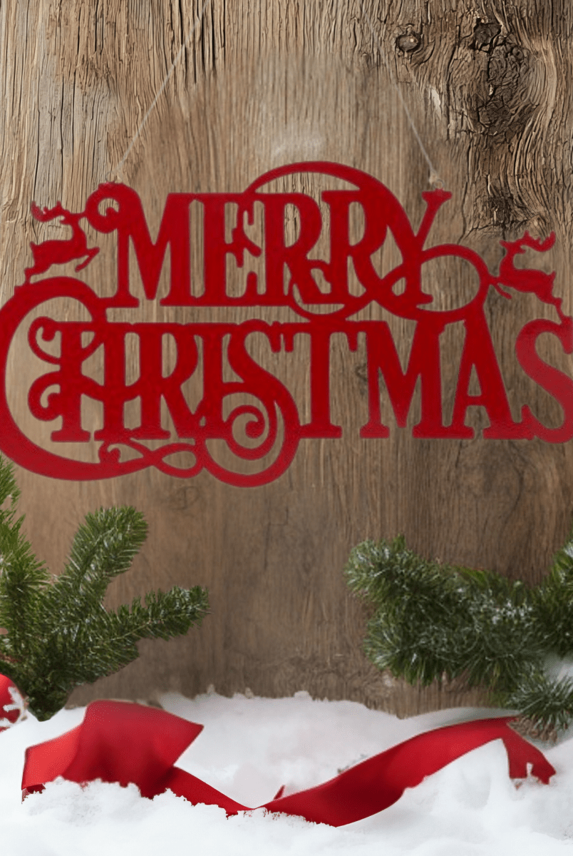 Shop For 16" Metal Merry Christmas Hanger: Red
