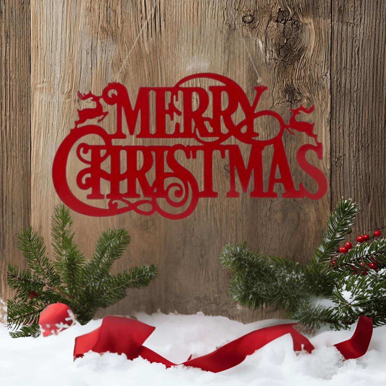 Shop For 16" Metal Merry Christmas Hanger: Red