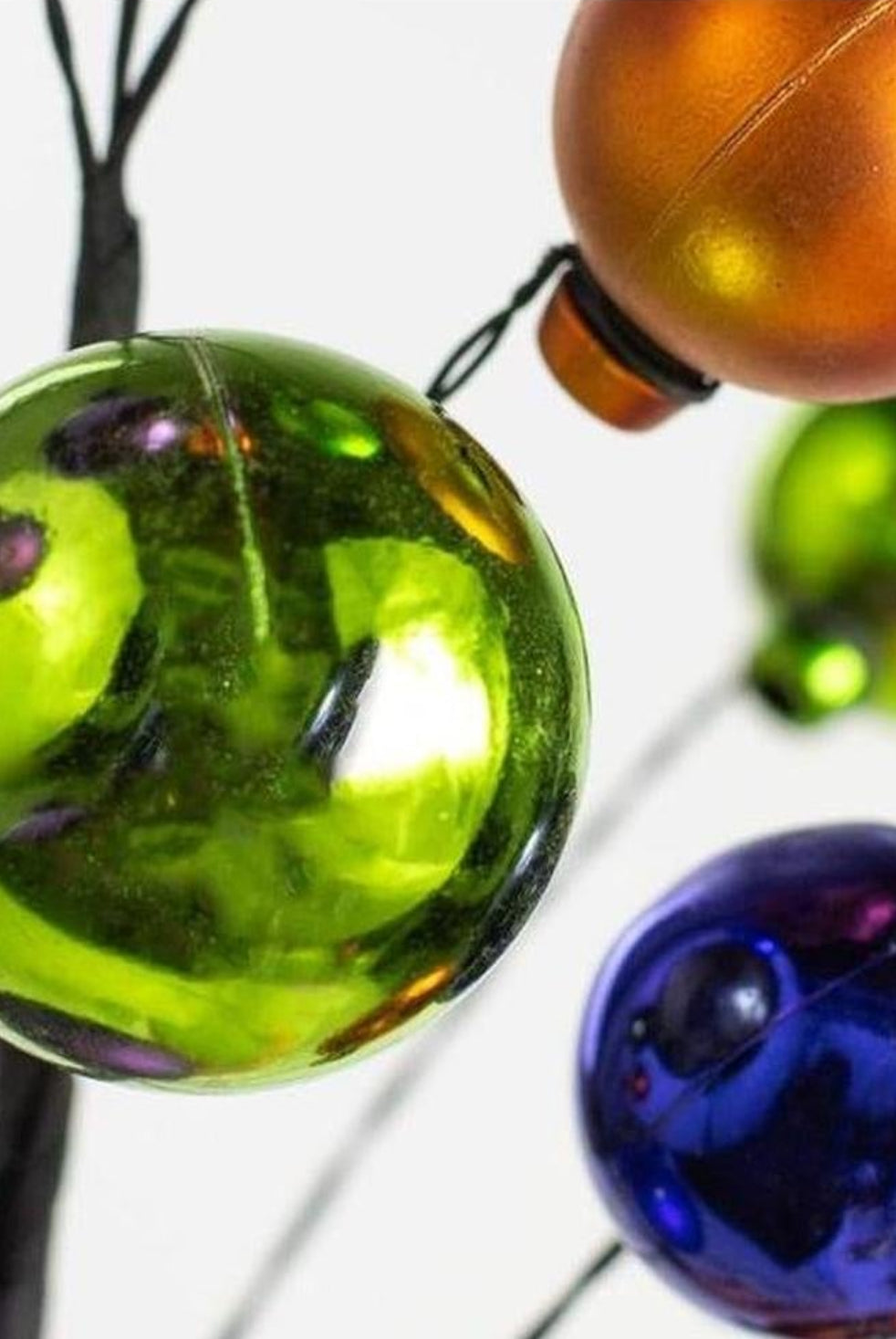 16" Ornament Ball Pick: Orange, Purple, Green