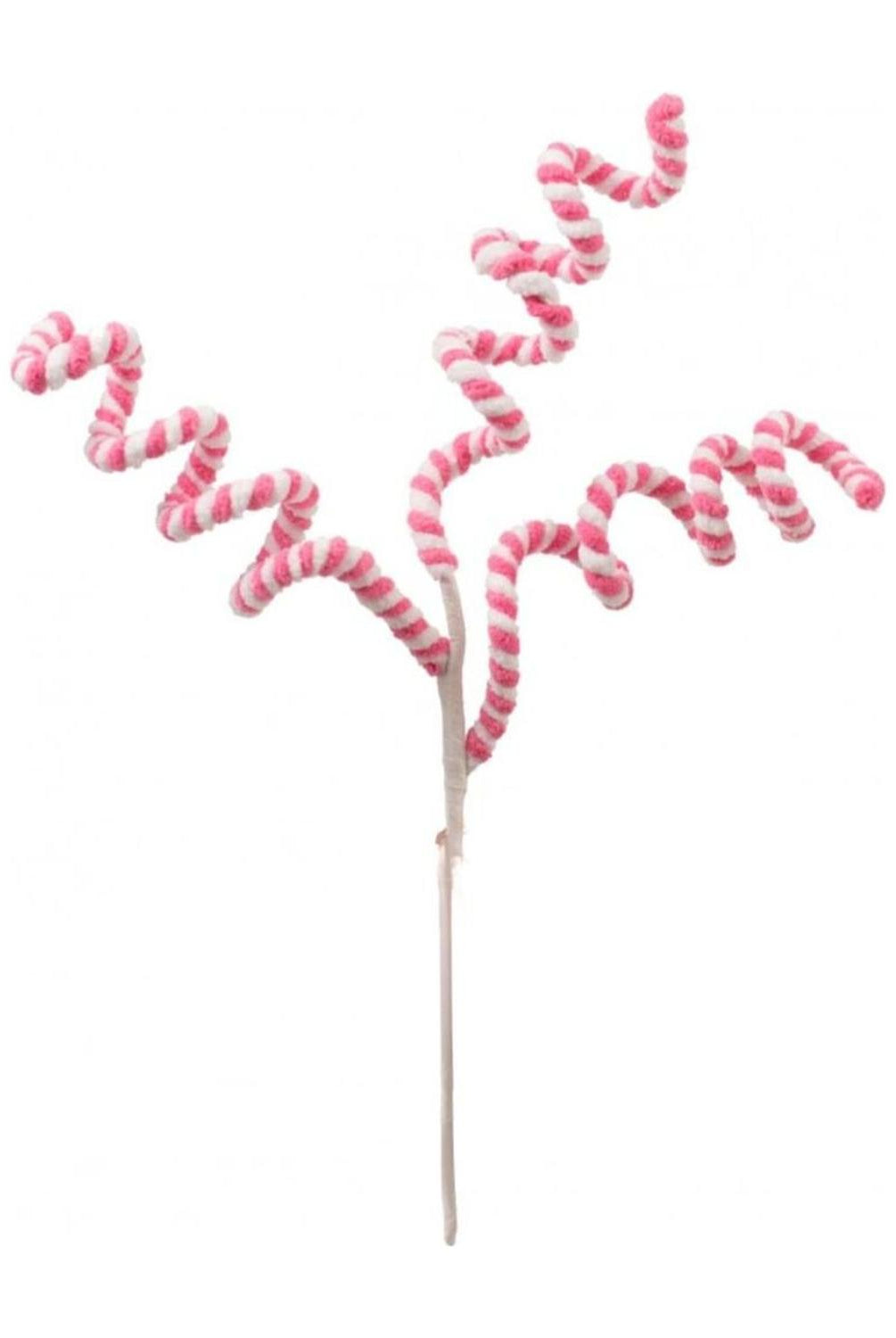 Shop For 16" Peppermint Curly Chenille Pick: Pink & White at Michelle's aDOORable Creations