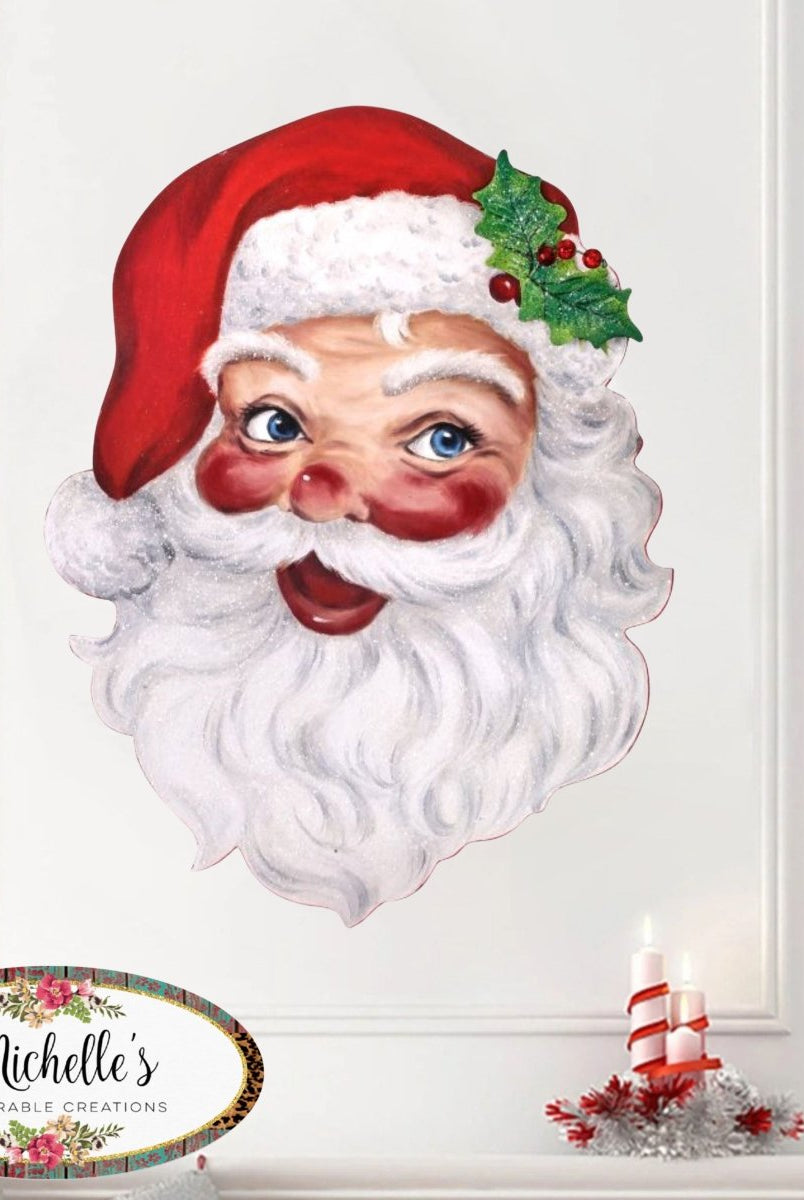 Shop For 16" Retro Santa Head Ornament Wall Piece