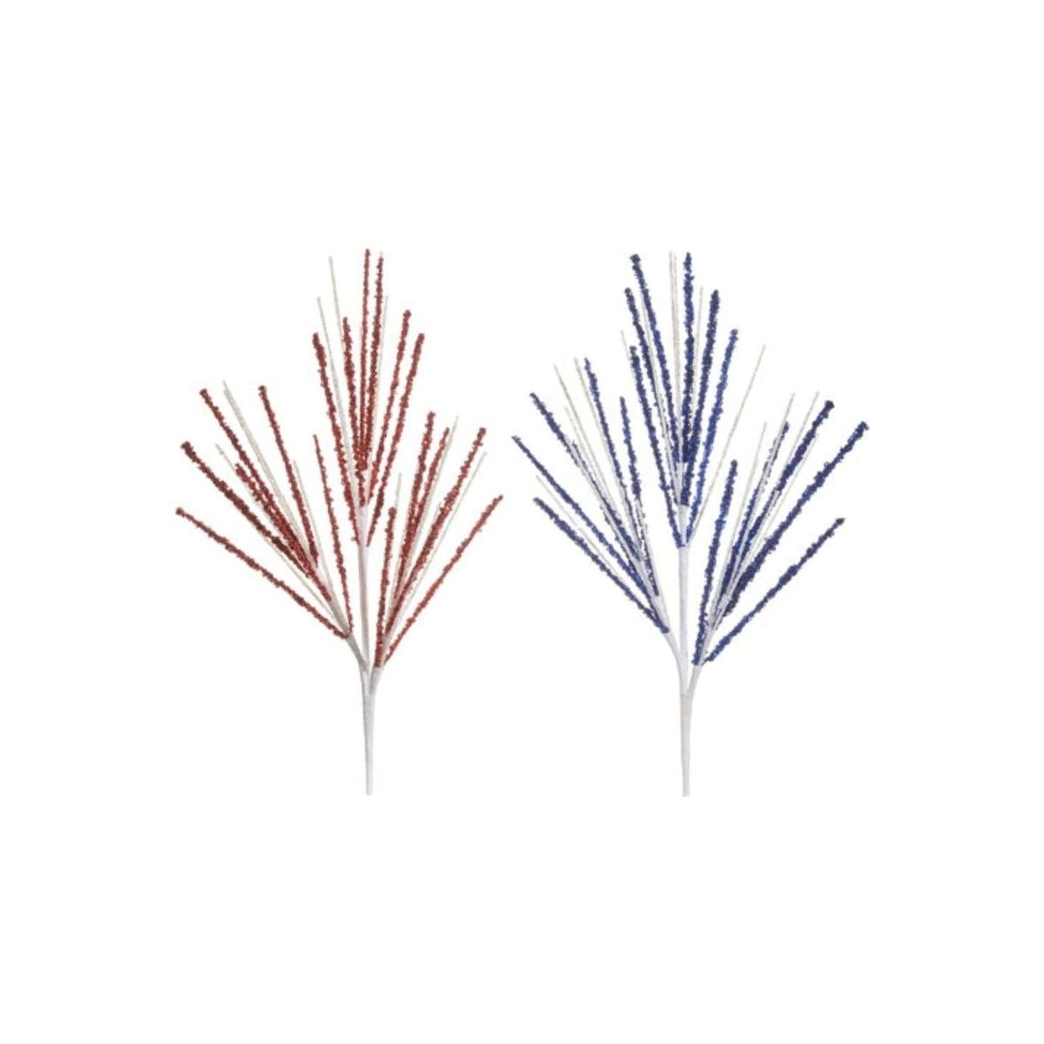 Shop For 16.5" Glittered Spray: Red/Blue