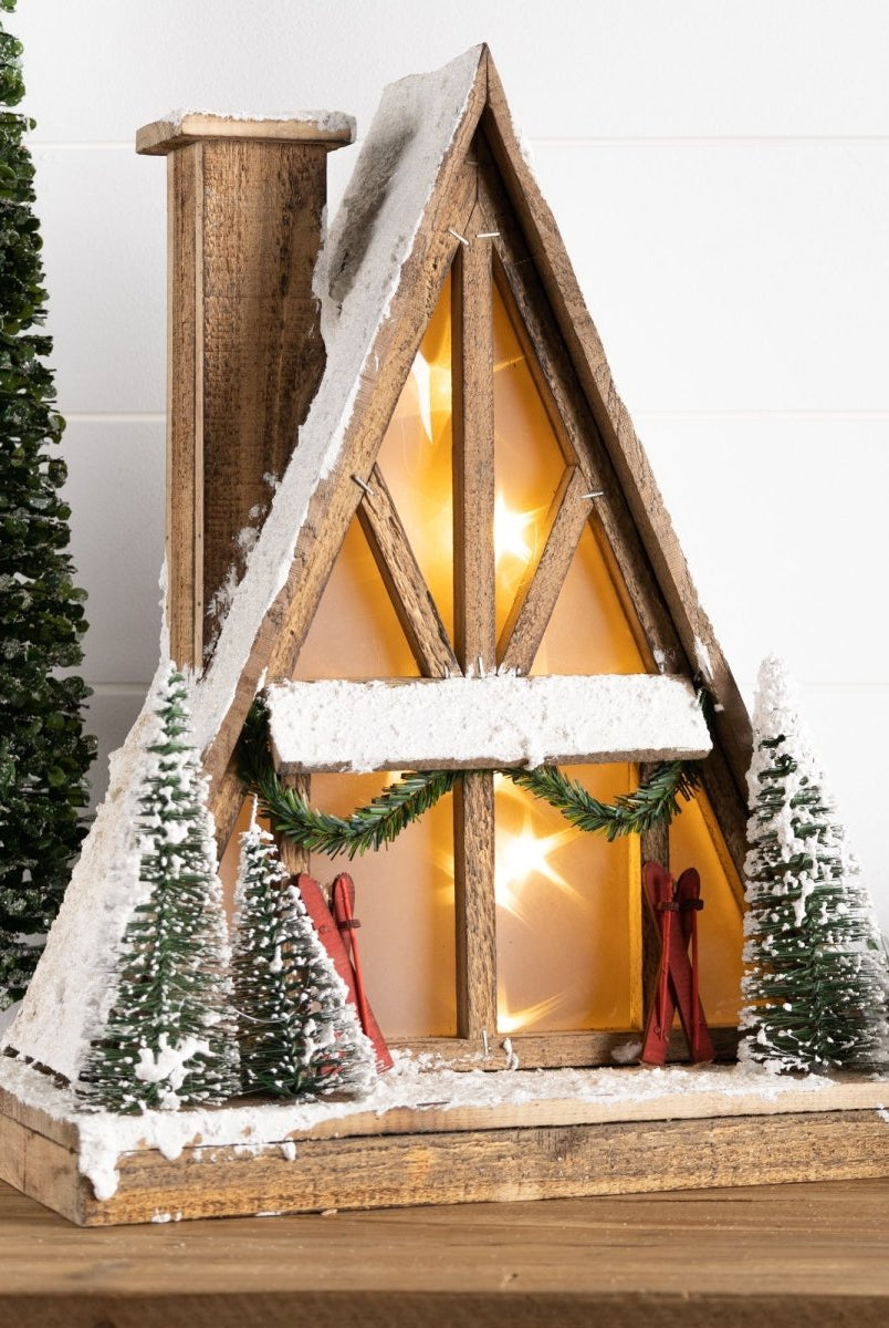 Shop For 16.5" Vintage A - Frame Ski Lodge Lighted Display at Michelle's aDOORable Creations