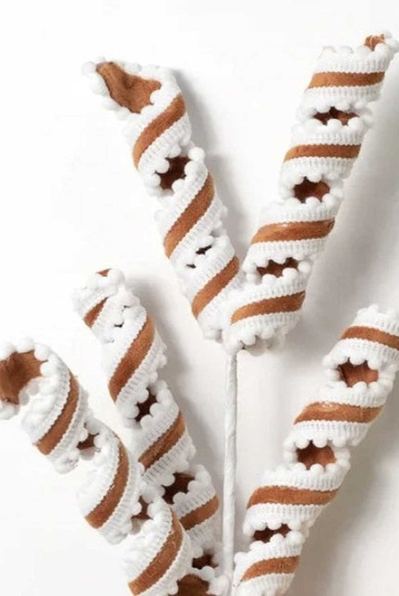 Shop For 16in Gingerbread & Pom - Poms Curly Spray