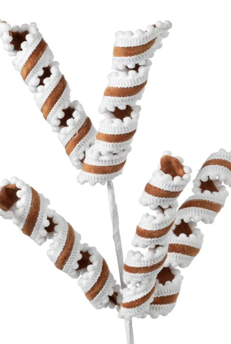 Shop For 16in Gingerbread & Pom - Poms Curly Spray