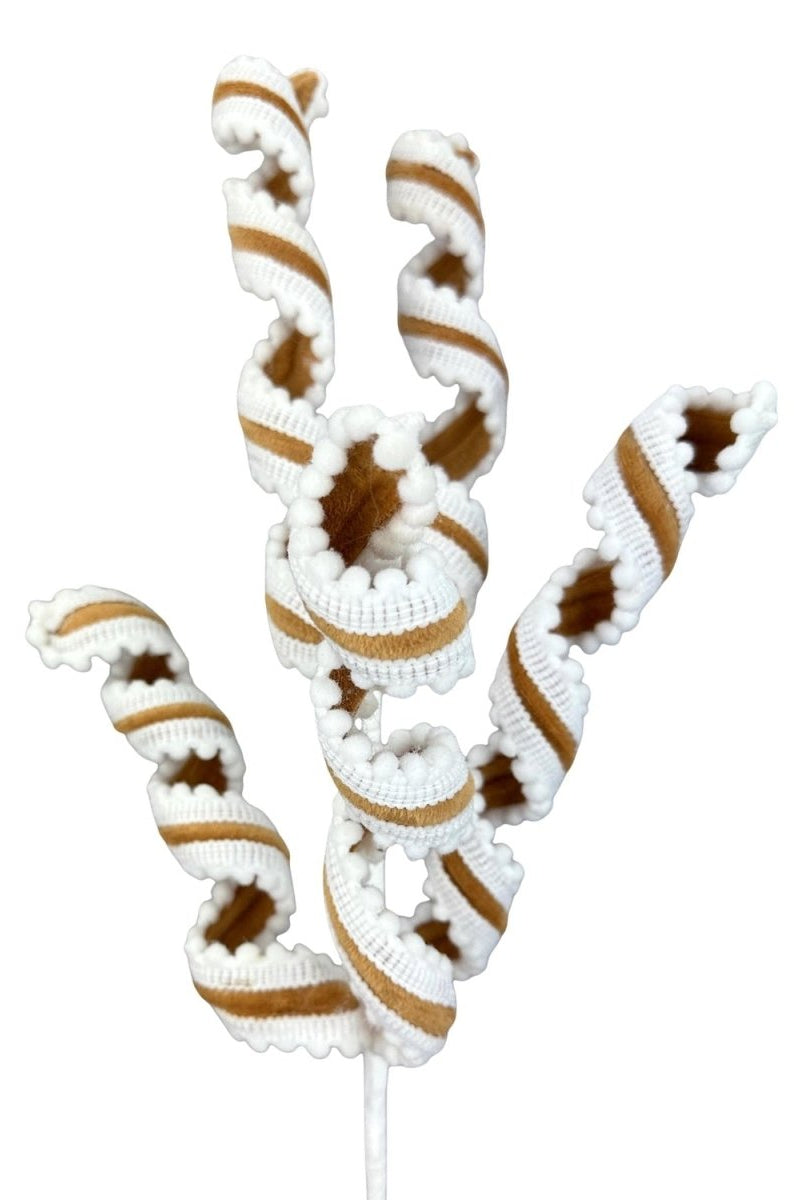 Shop For 16in Gingerbread & Pom - Poms Curly Spray
