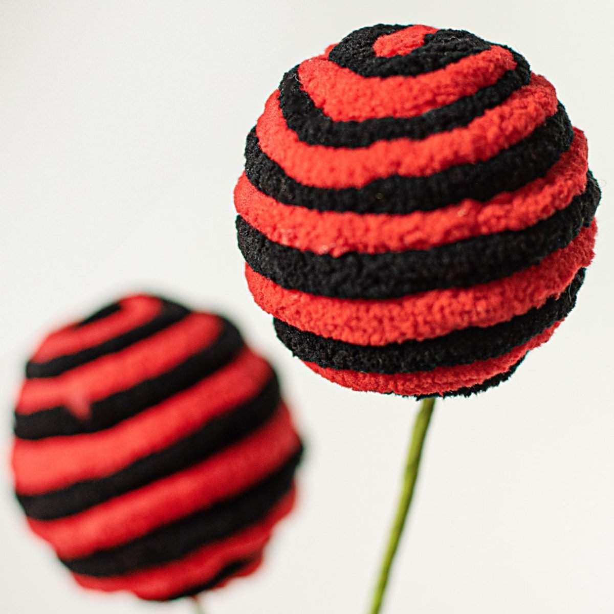 Shop For 17" Chenille Ball Pick: Red & Black