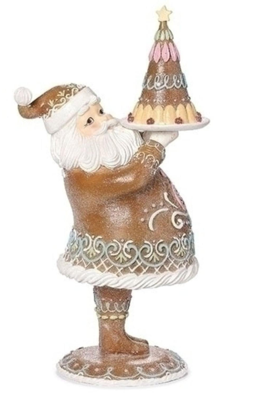 17" Gingerbread Santa with Cake (Pink)