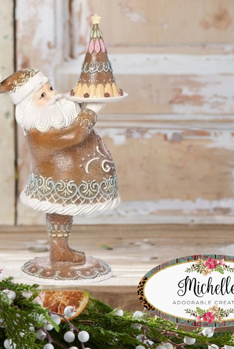 Shop For 17" Gingerbread Santa with Cake (Pink)