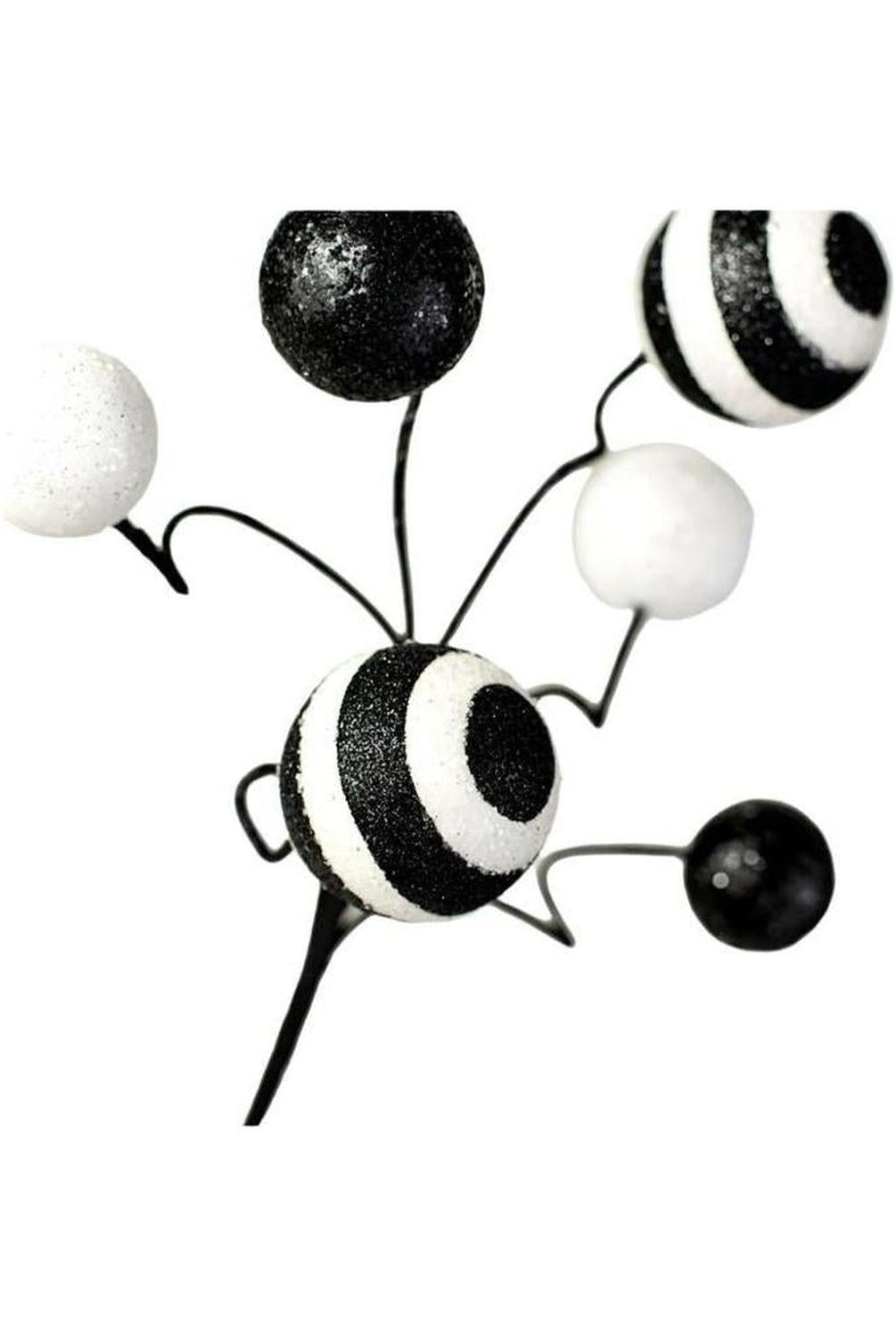 17" Glitter Ball Pick: Black & White