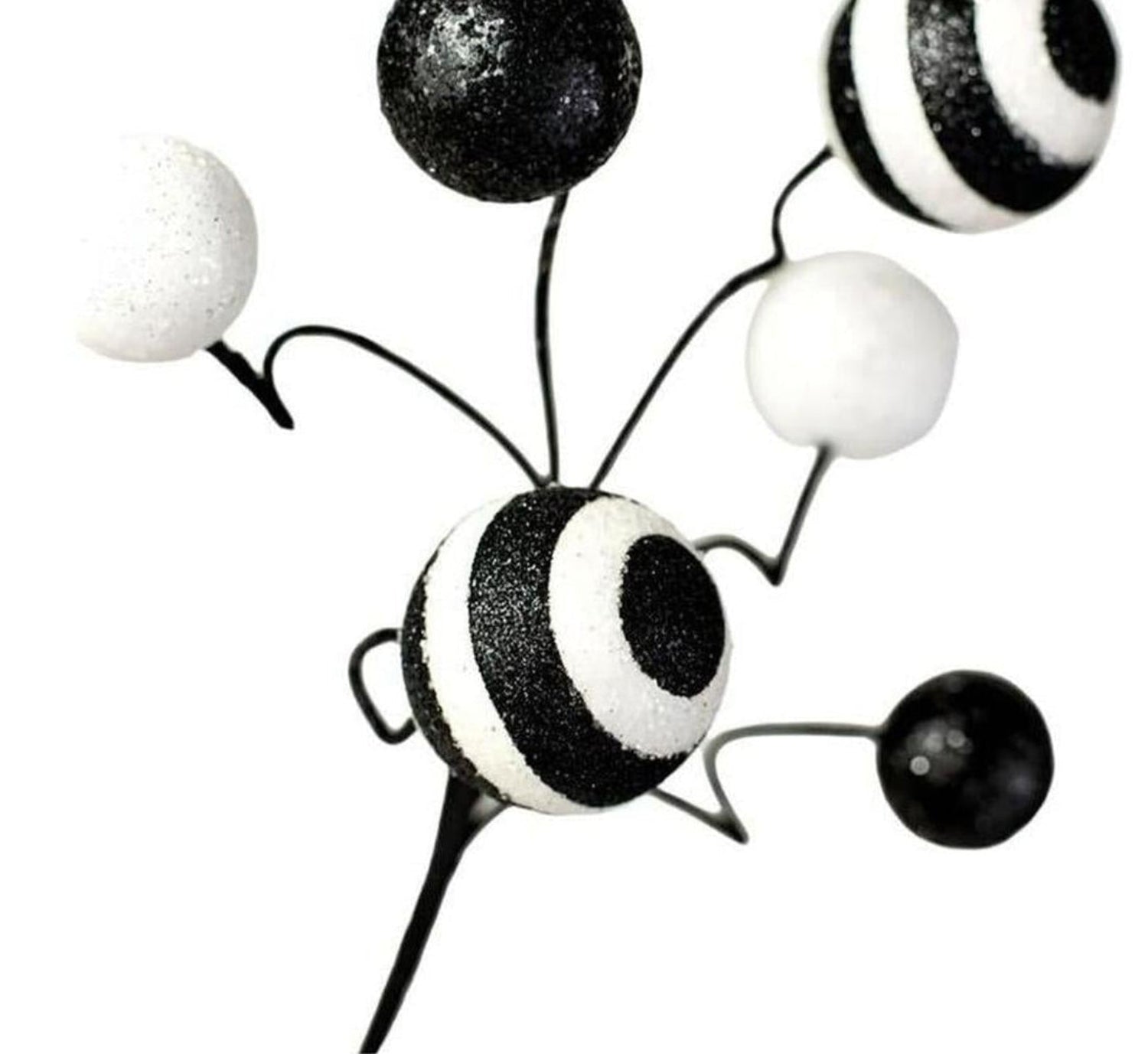 17" Glitter Ball Pick: Black & White