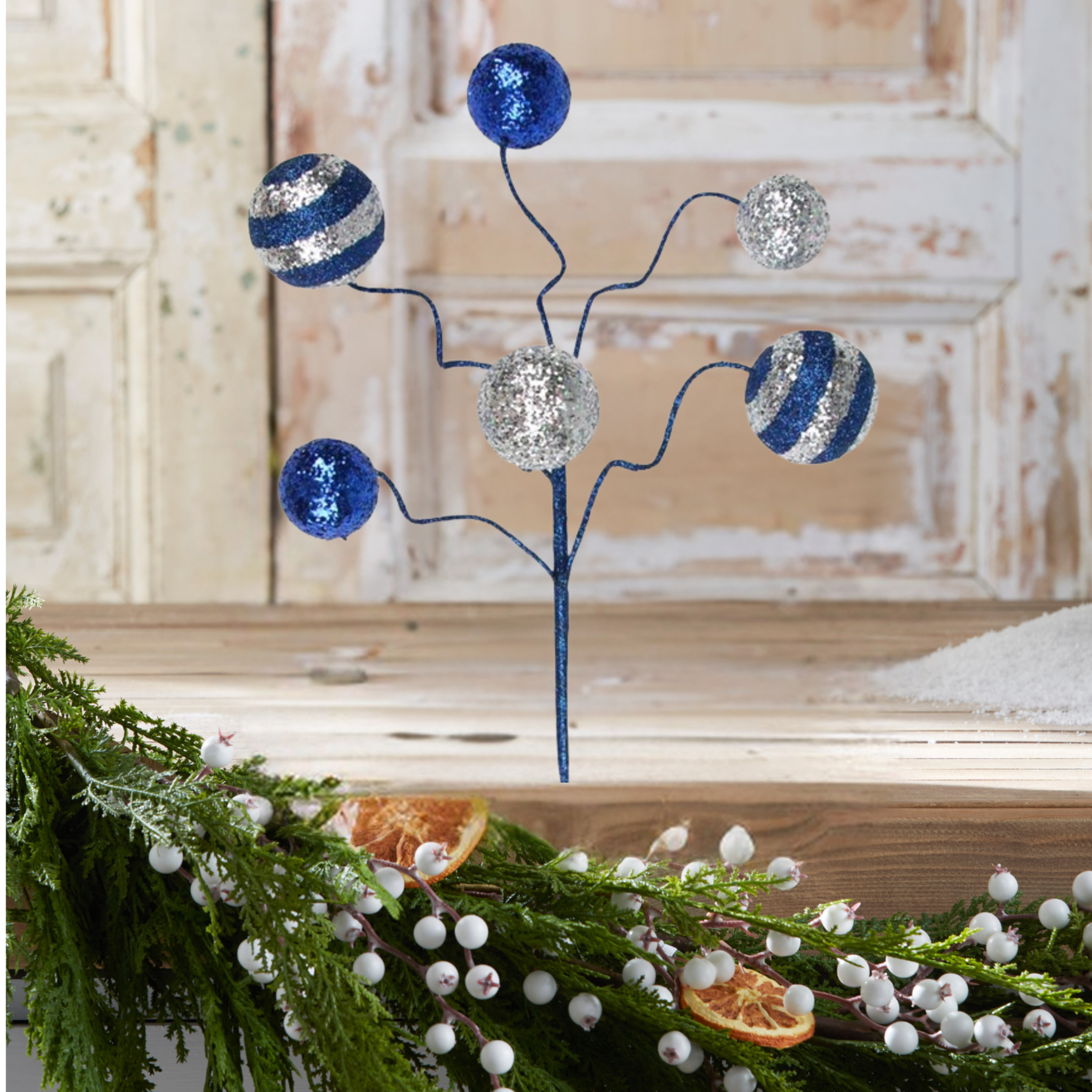 Shop For 17" Glitter Ball Pick: Navy Blue & Silver