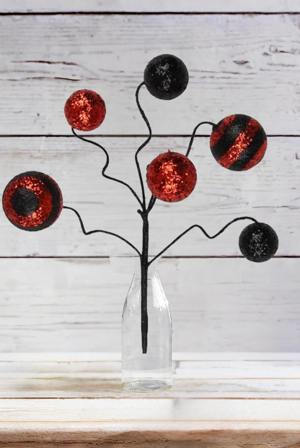 17" Glitter Ball Pick: Red & Black