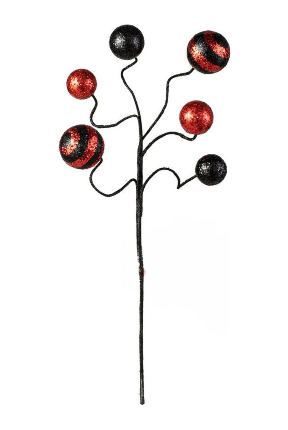 17" Glitter Ball Pick: Red & Black