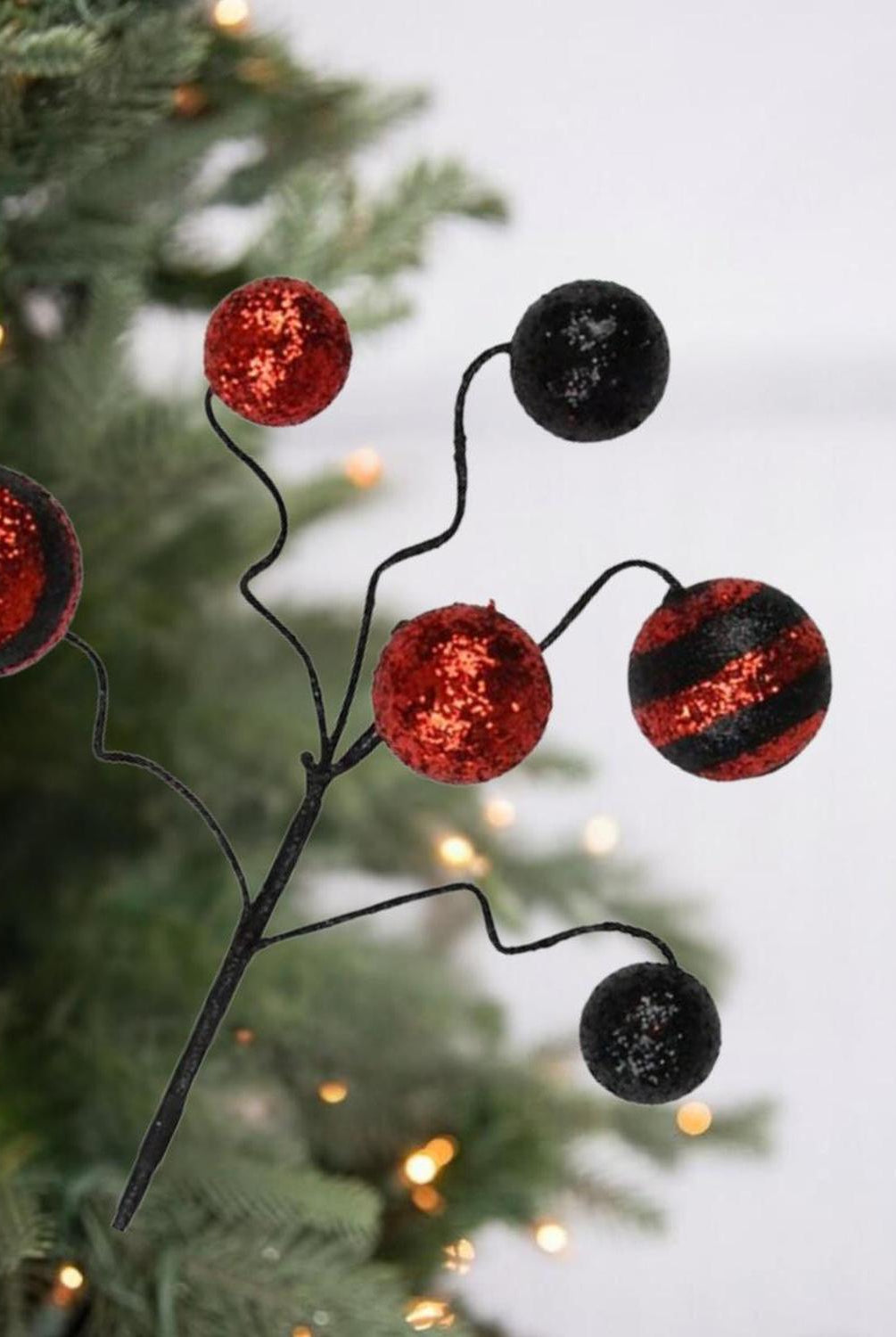 17" Glitter Ball Pick: Red & Black