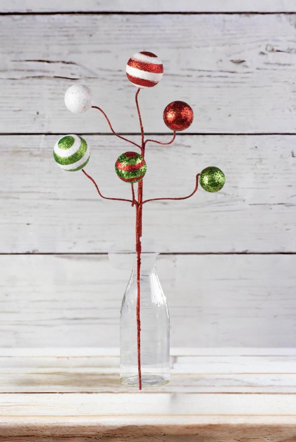 17" Glitter Ball Pick: Red/Lime/White