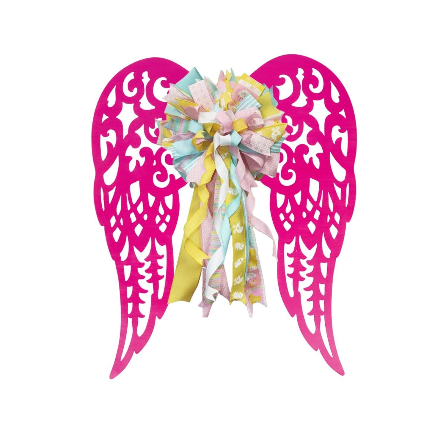 Shop For 17" Metal Filigree Angel Wings: Hot Pink