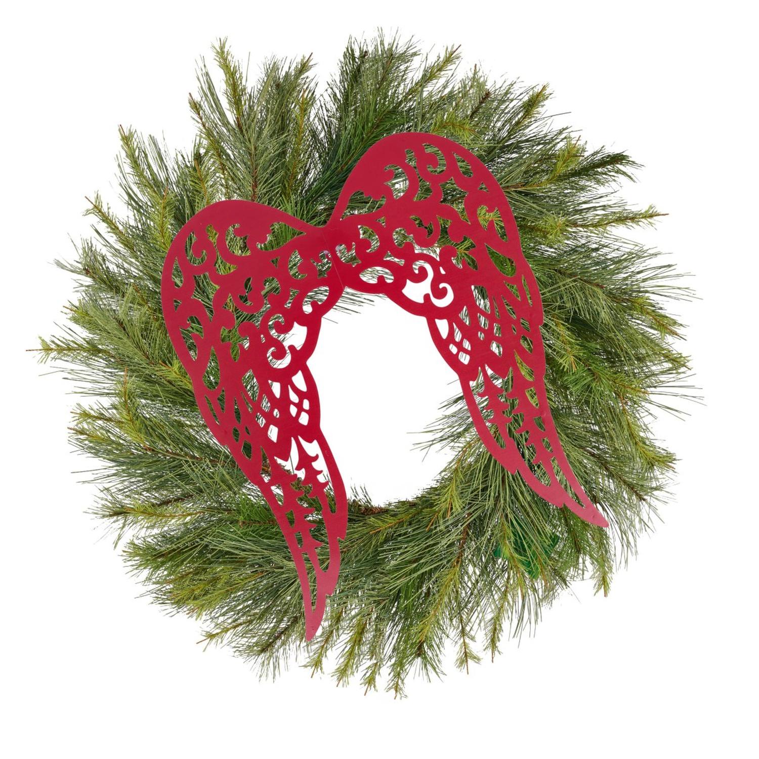 Shop For 17" Metal Filigree Angel Wings: Red