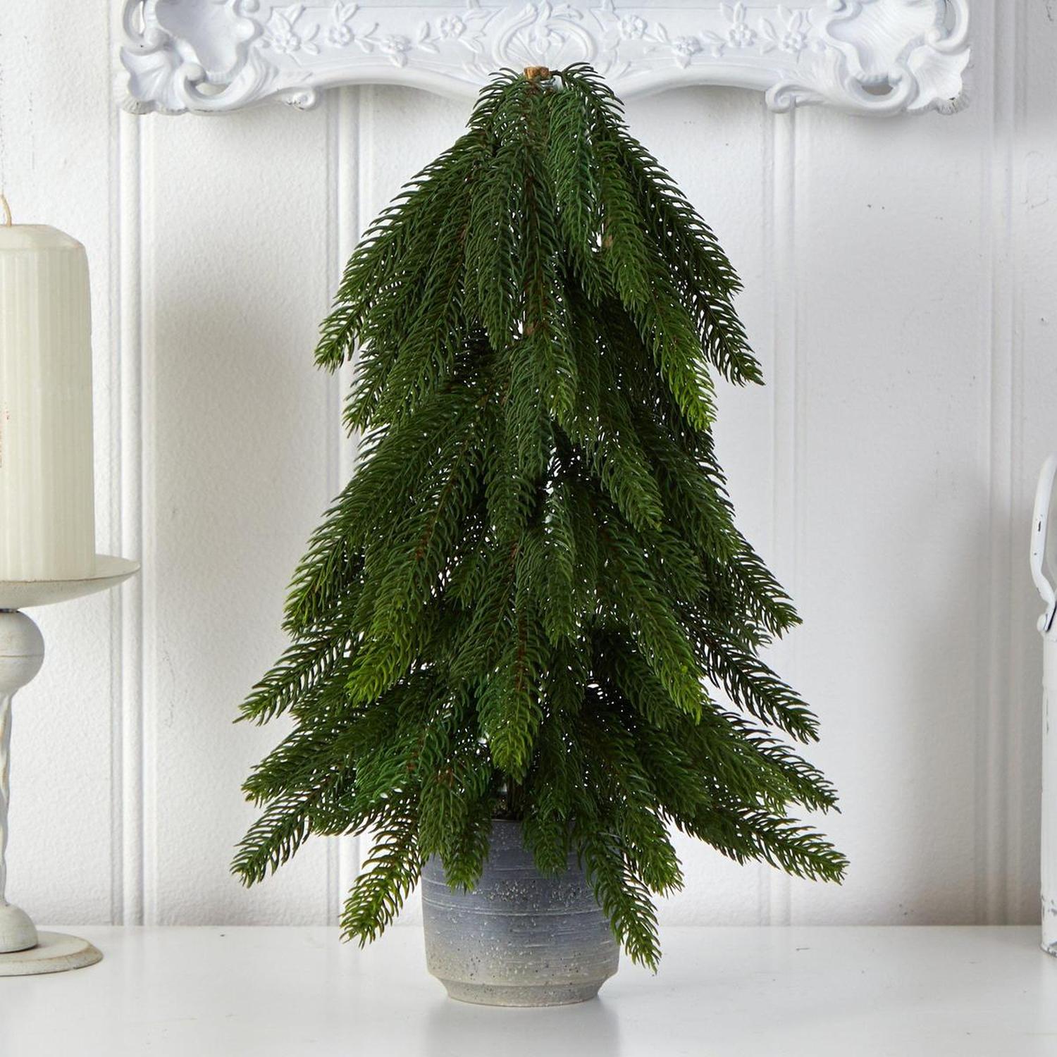 Shop For 17” Pine Artificial Christmas Tree in Planter