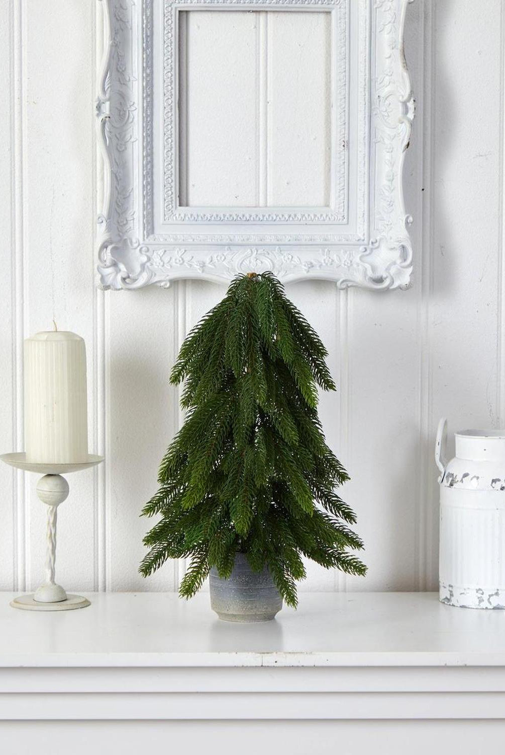 17” Pine Artificial Christmas Tree in Decorative Planter